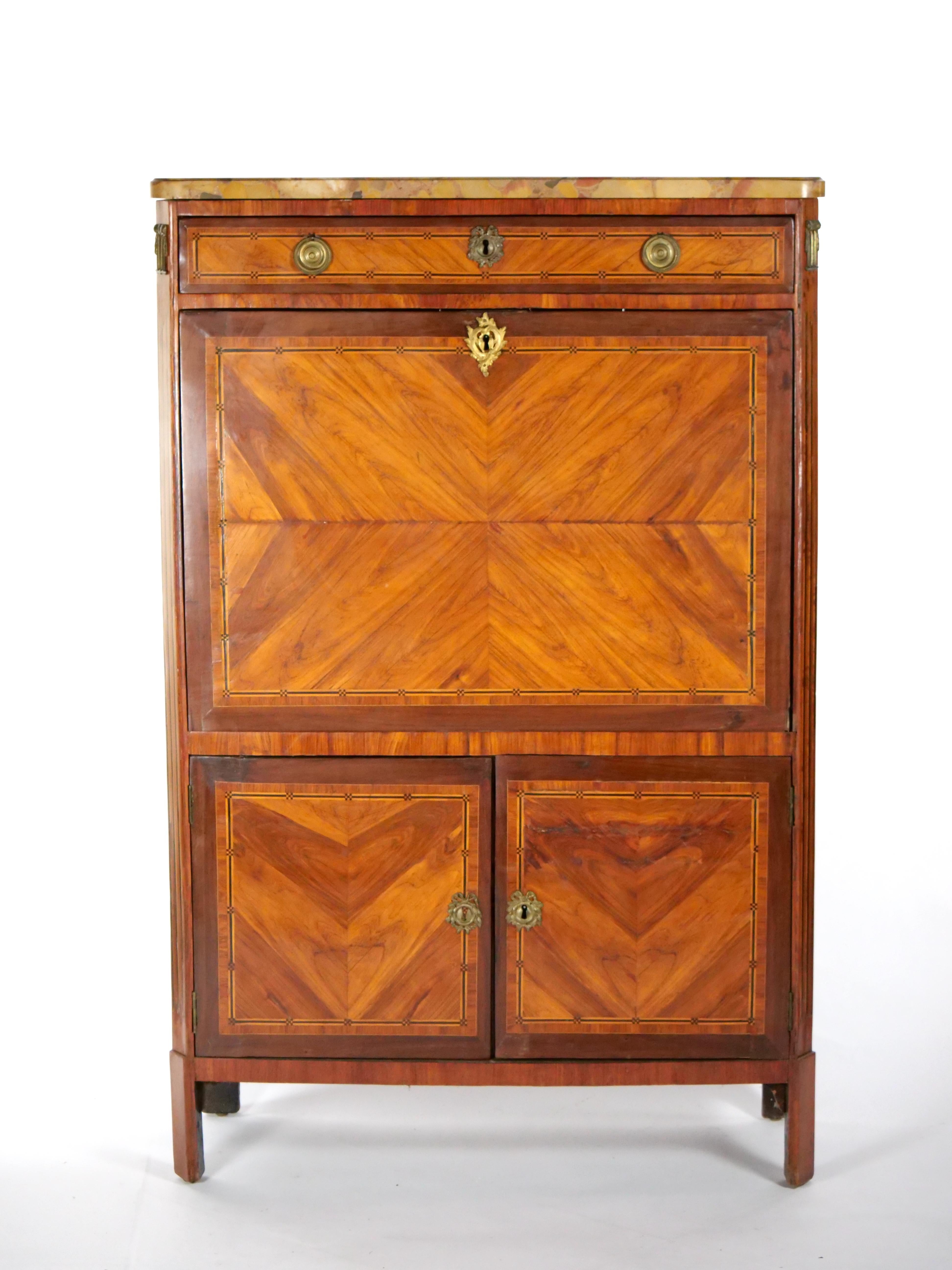 19th Century Louis Philippe Style Fall Front Secretary Chest For Sale 11