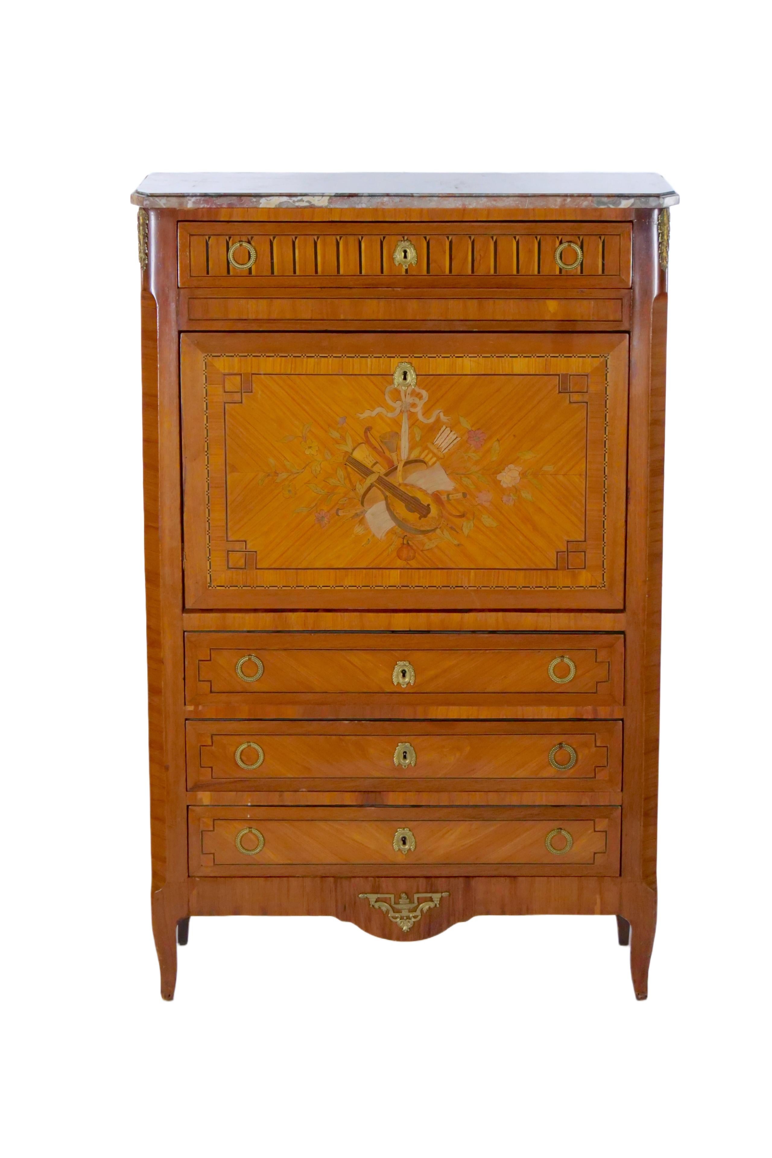 19th Century Louis Philippe Style Fall Front Secretary Chest For Sale 13