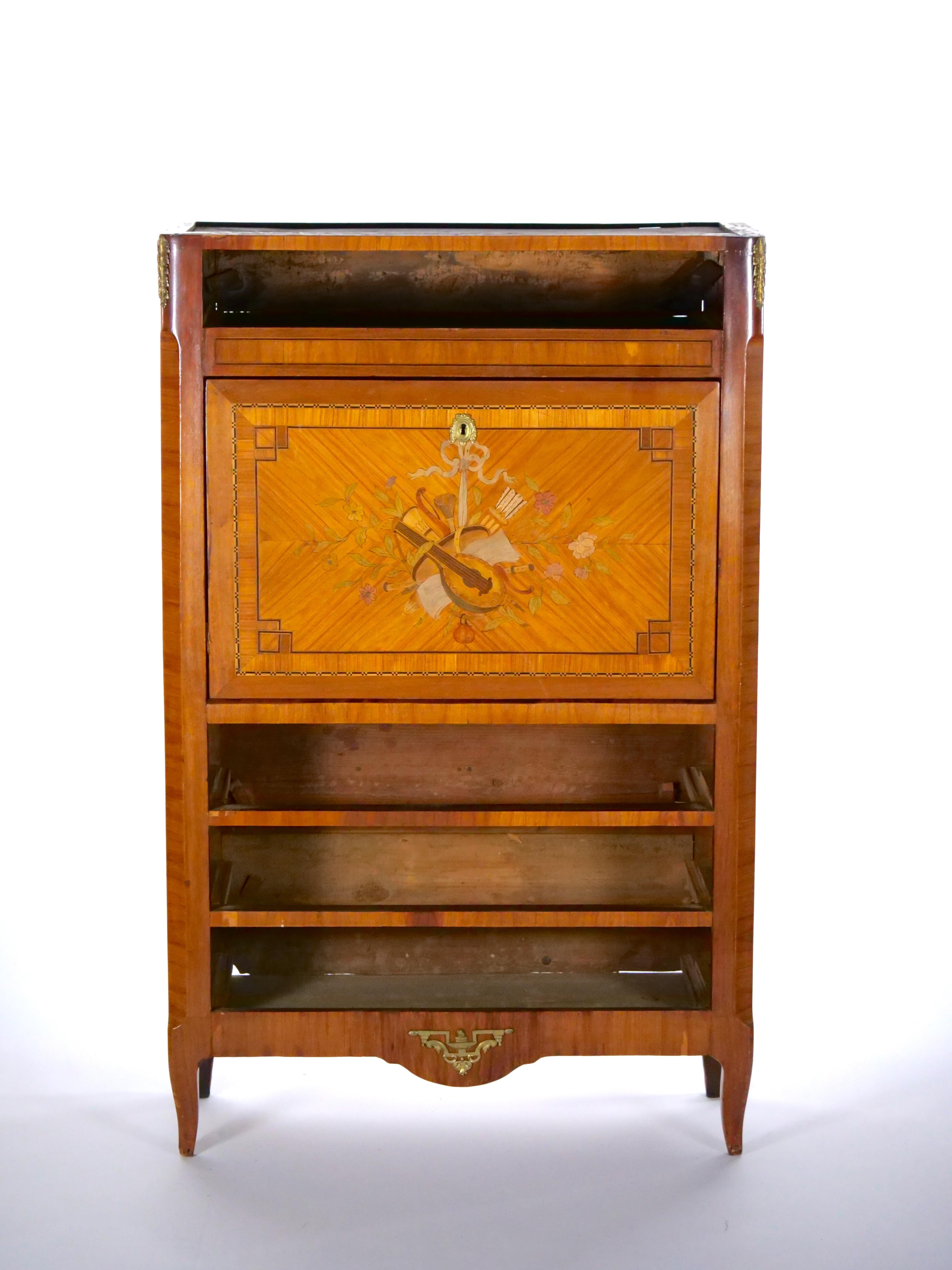 Early 19th Century 19th Century Louis Philippe Style Fall Front Secretary Chest For Sale