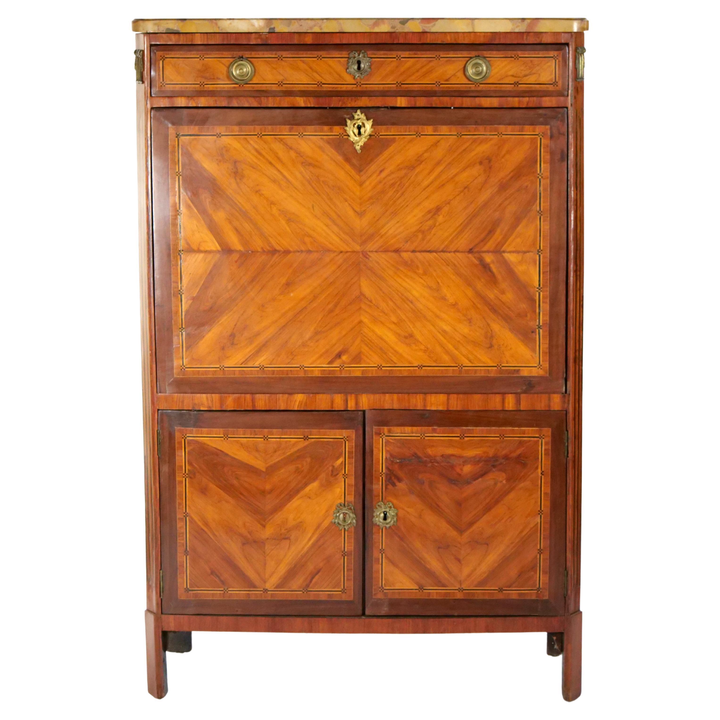 19th Century Louis Philippe Style Fall Front Secretary Chest For Sale