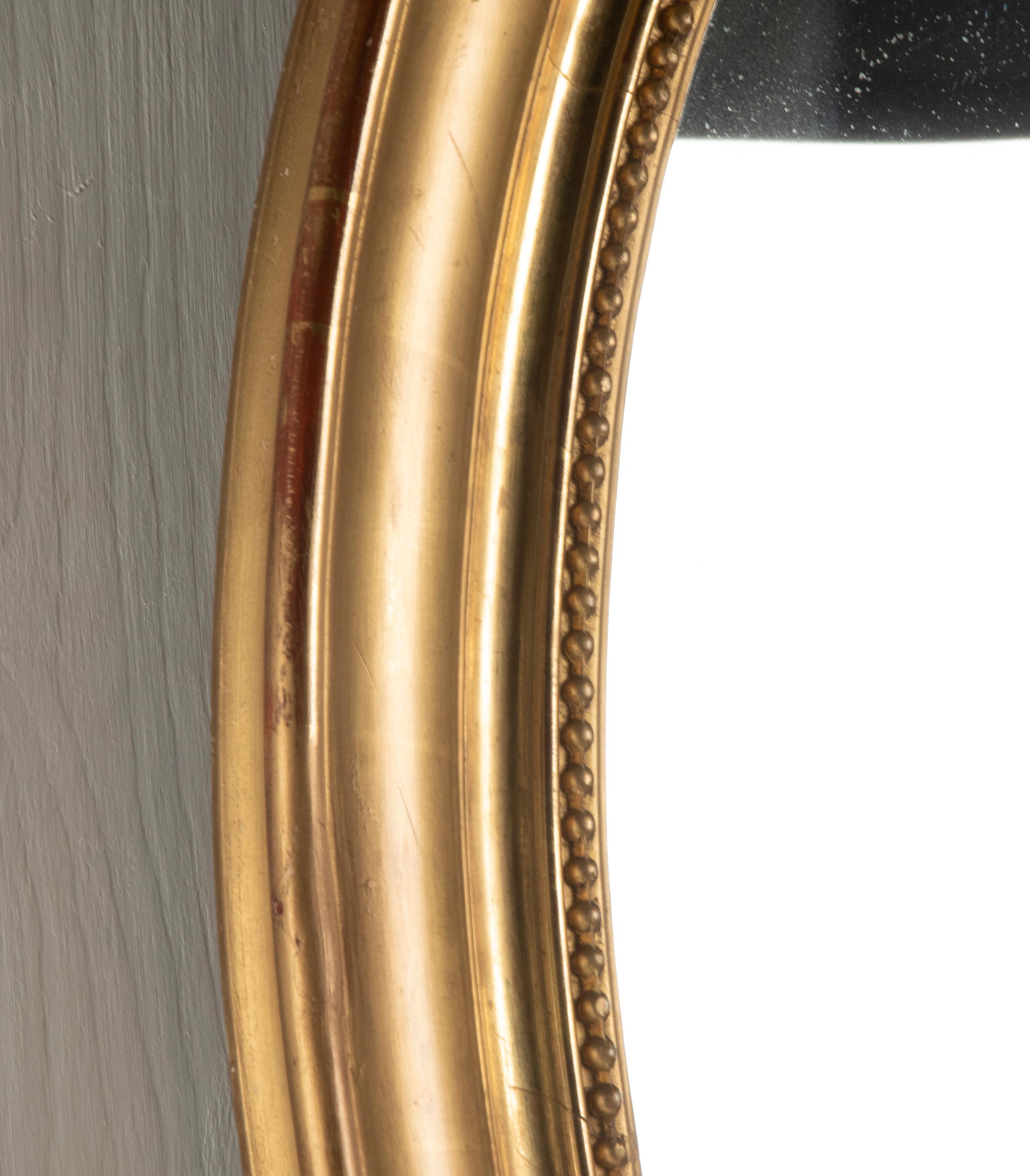 19th Century Louis Philippe Style Gold Leaf Oval Mirror 7