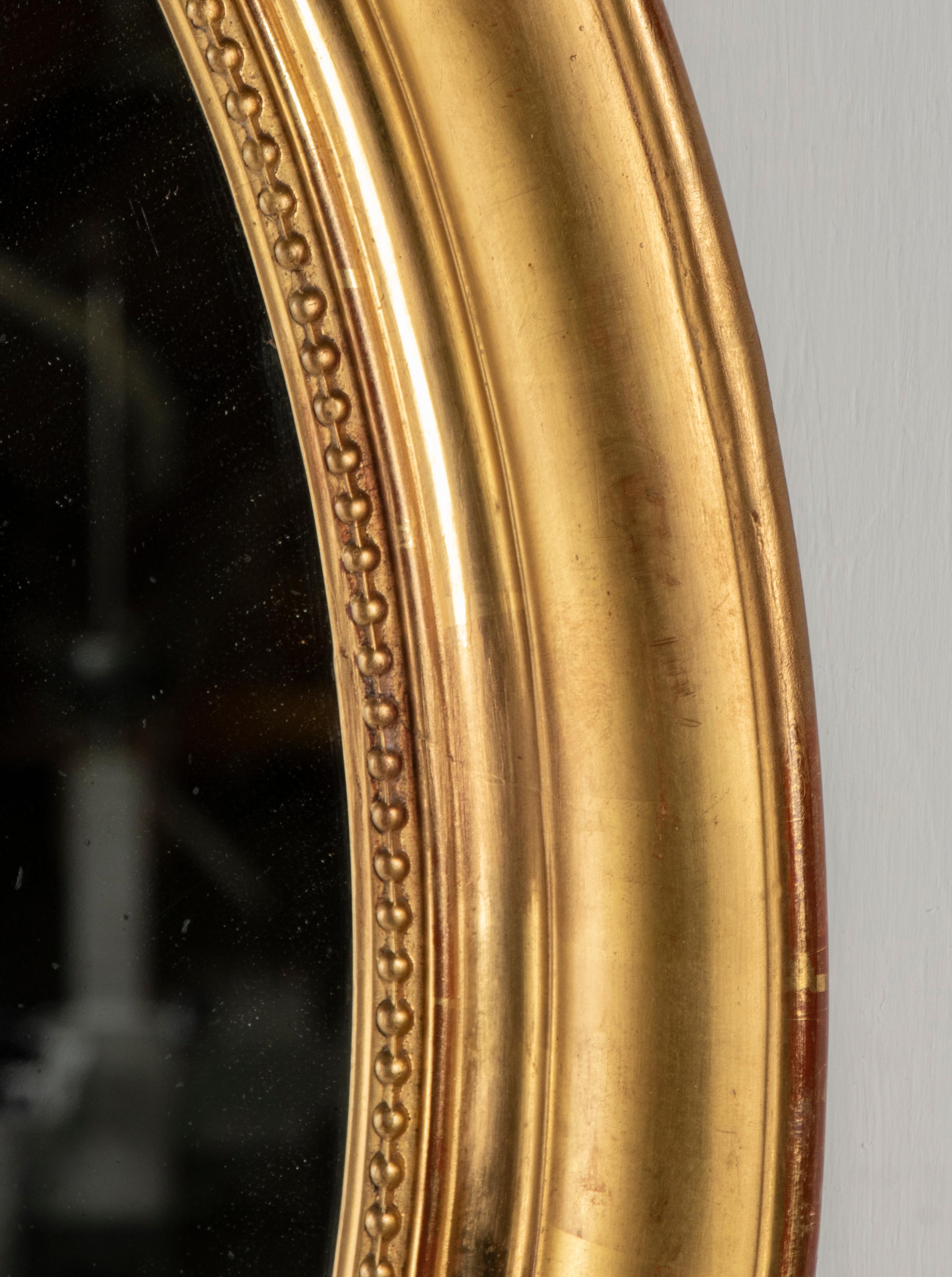 19th Century Louis Philippe Style Gold Leaf Oval Mirror 10
