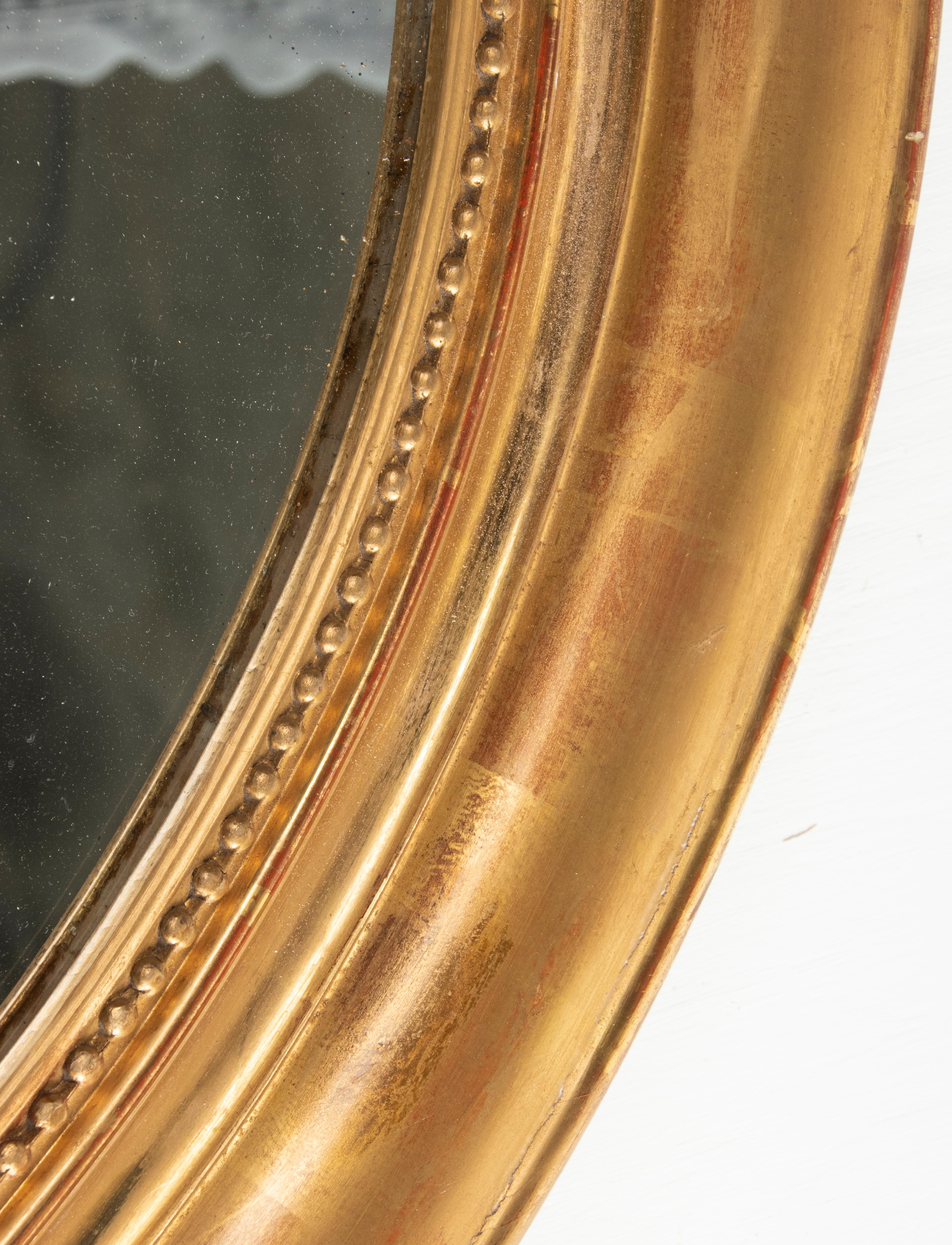 19th Century Louis Philippe Style Gold Leaf Oval Mirror 11