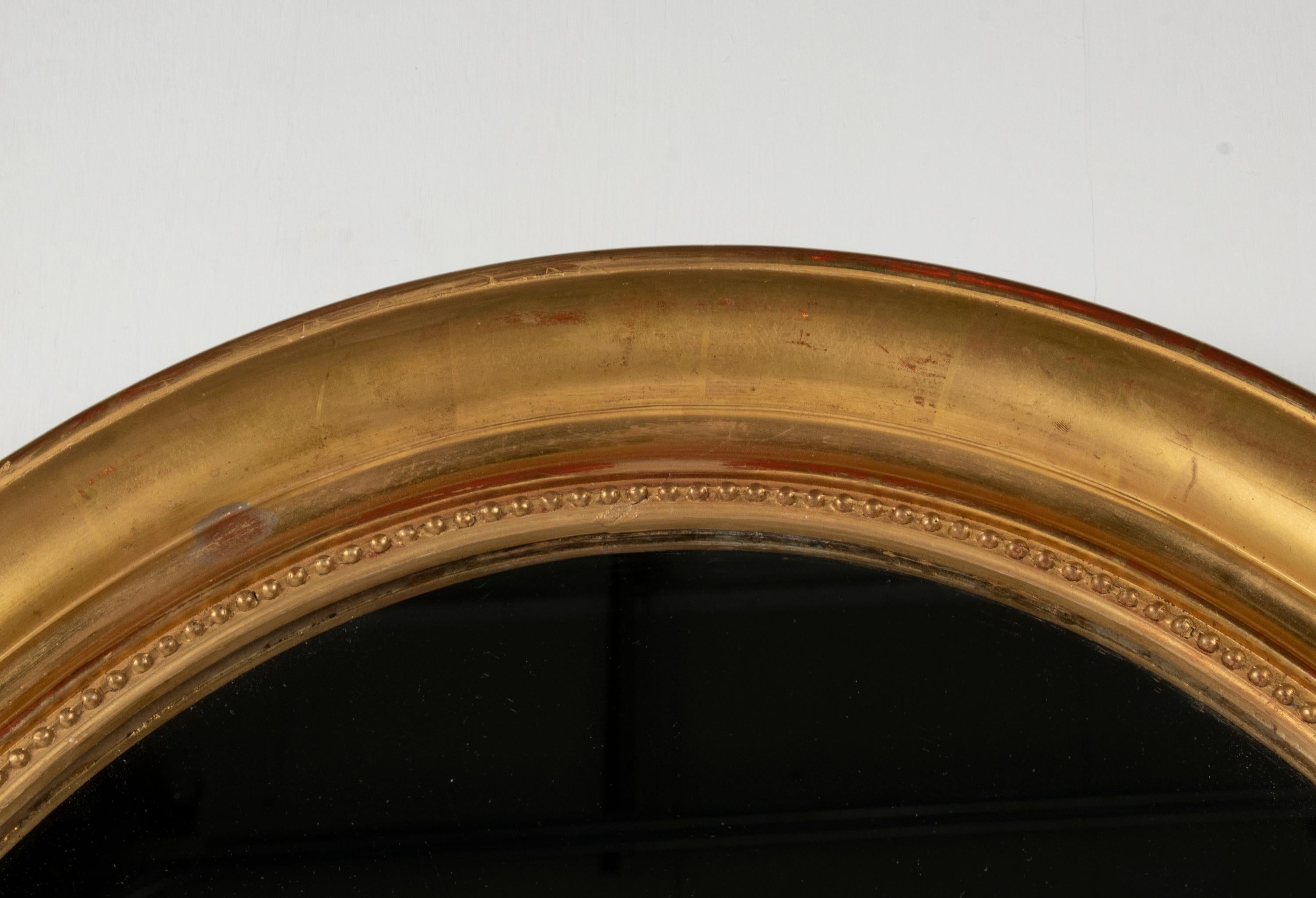 19th Century Louis Philippe Style Gold Leaf Oval Mirror 12