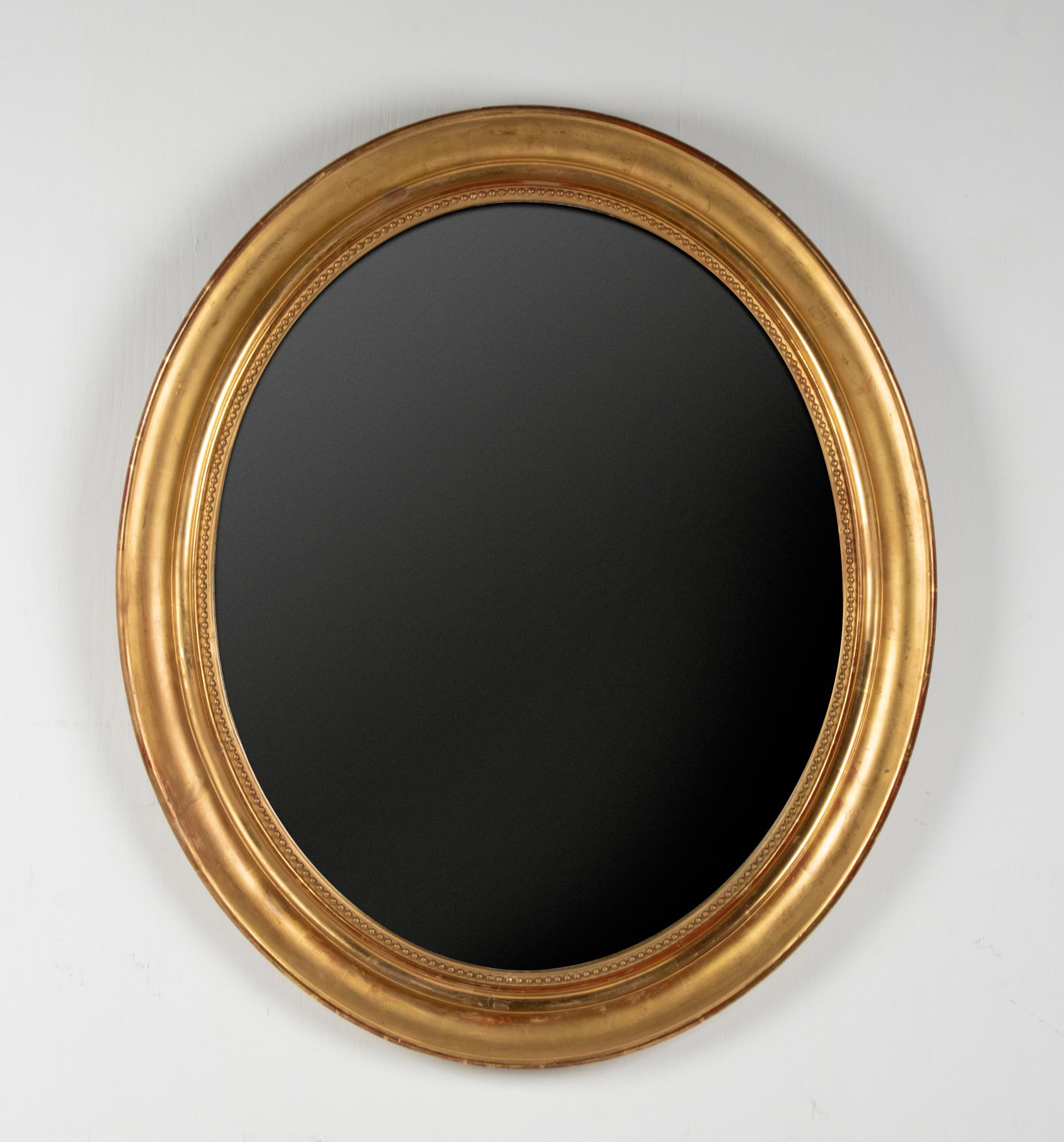 French 19th Century Louis Philippe Style Gold Leaf Oval Mirror