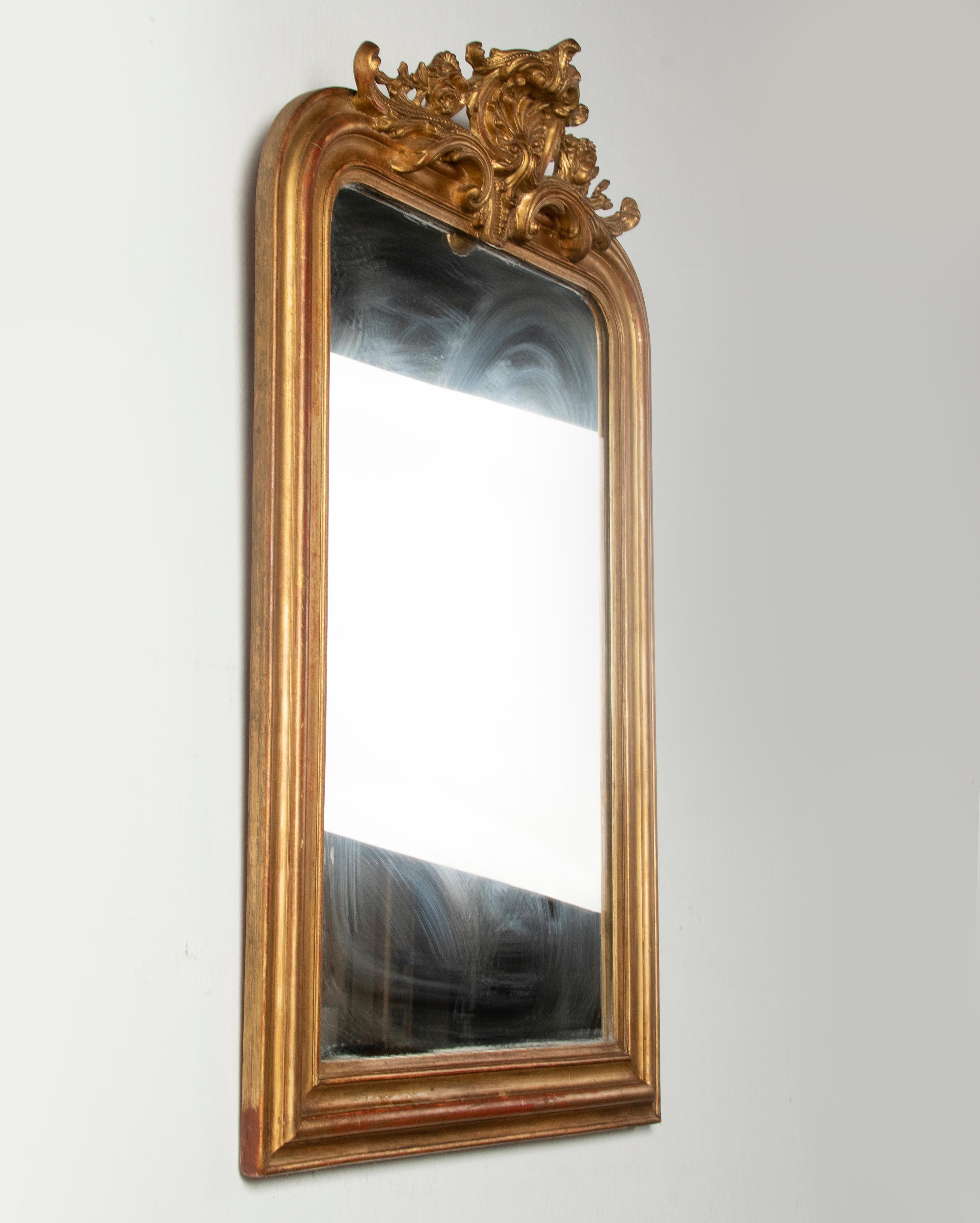 19th Century Louis Philippe Style Gold Leaf Wall Mirror 7