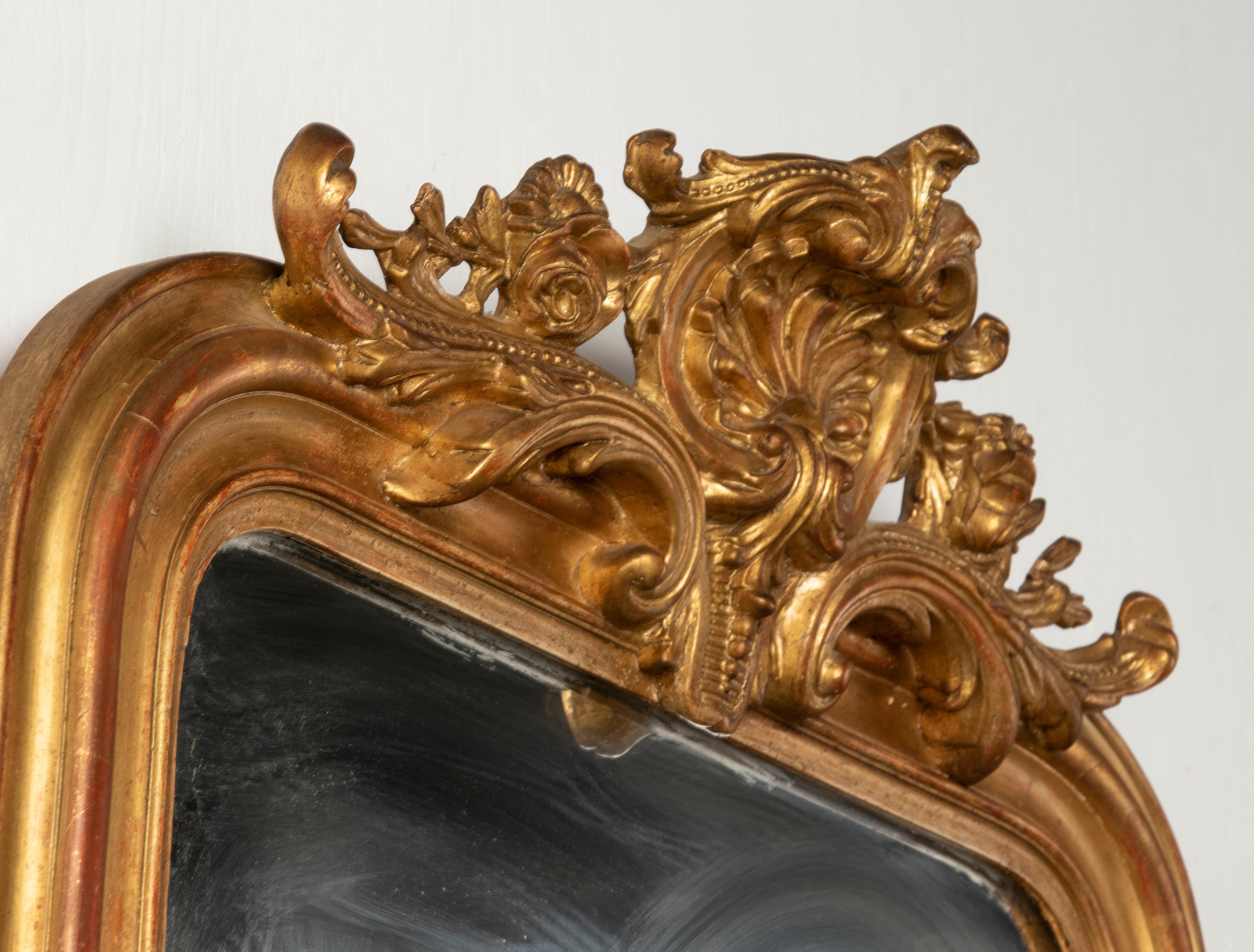19th Century Louis Philippe Style Gold Leaf Wall Mirror 8
