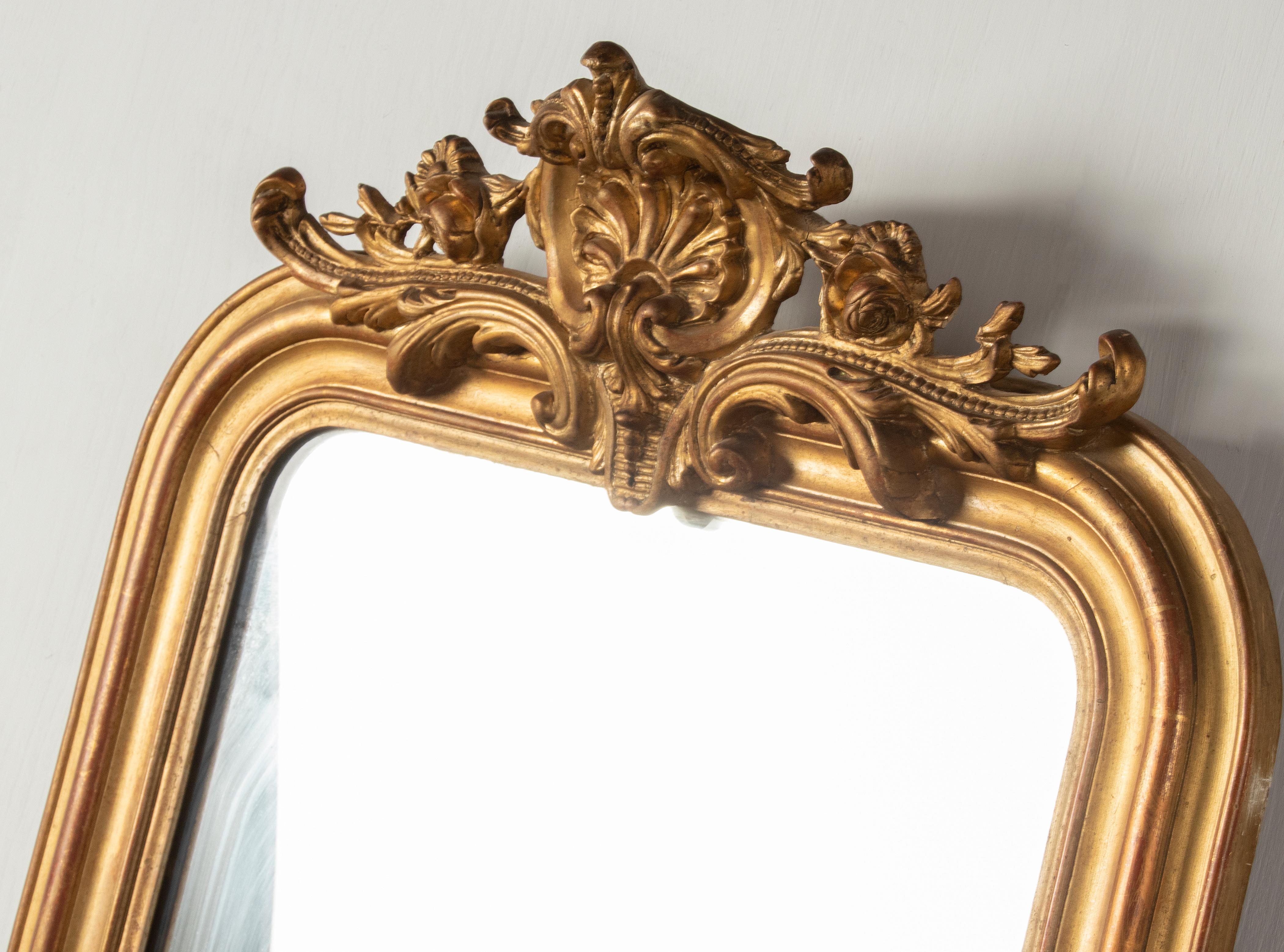 19th Century Louis Philippe Style Gold Leaf Wall Mirror 11