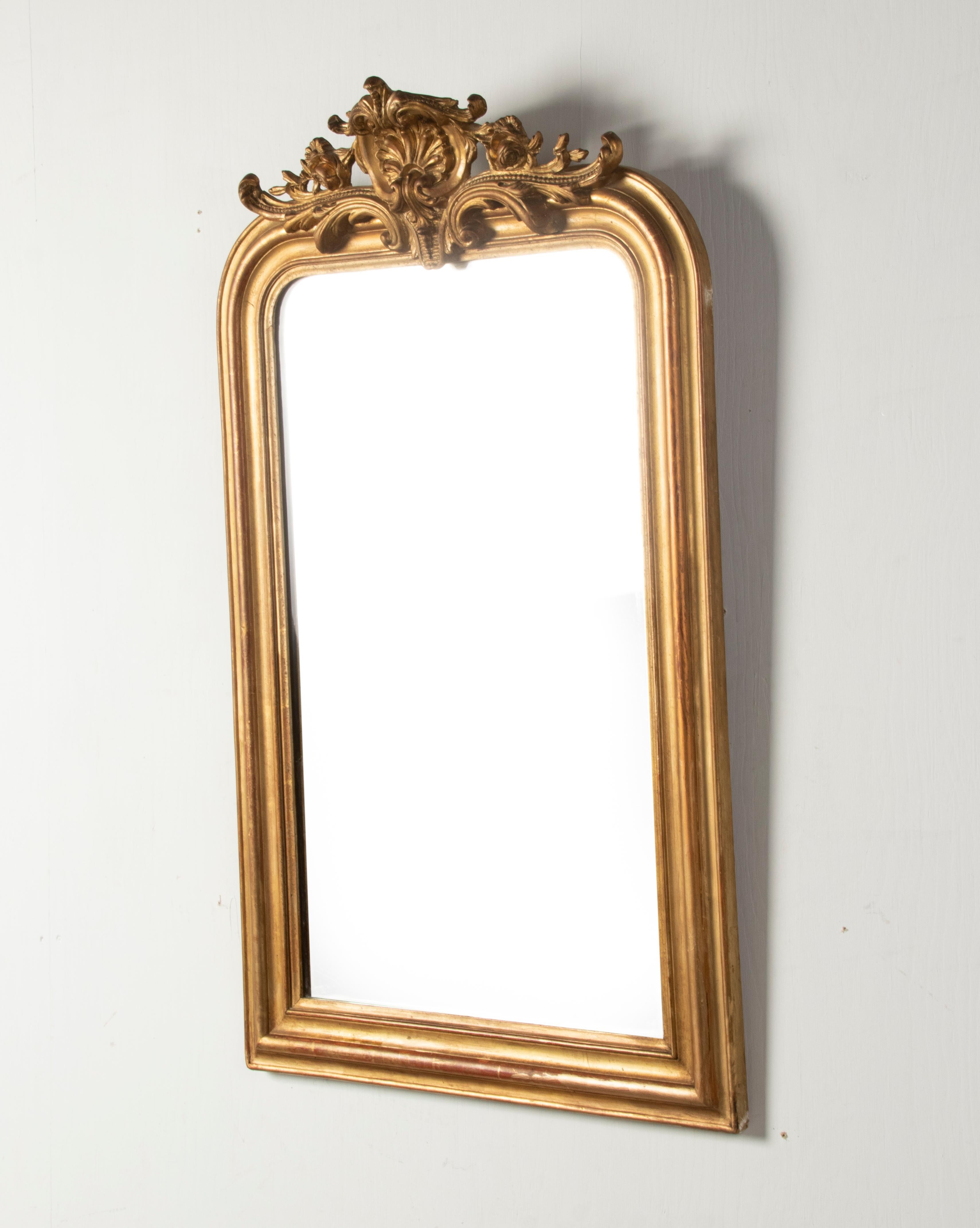 19th Century Louis Philippe Style Gold Leaf Wall Mirror 2