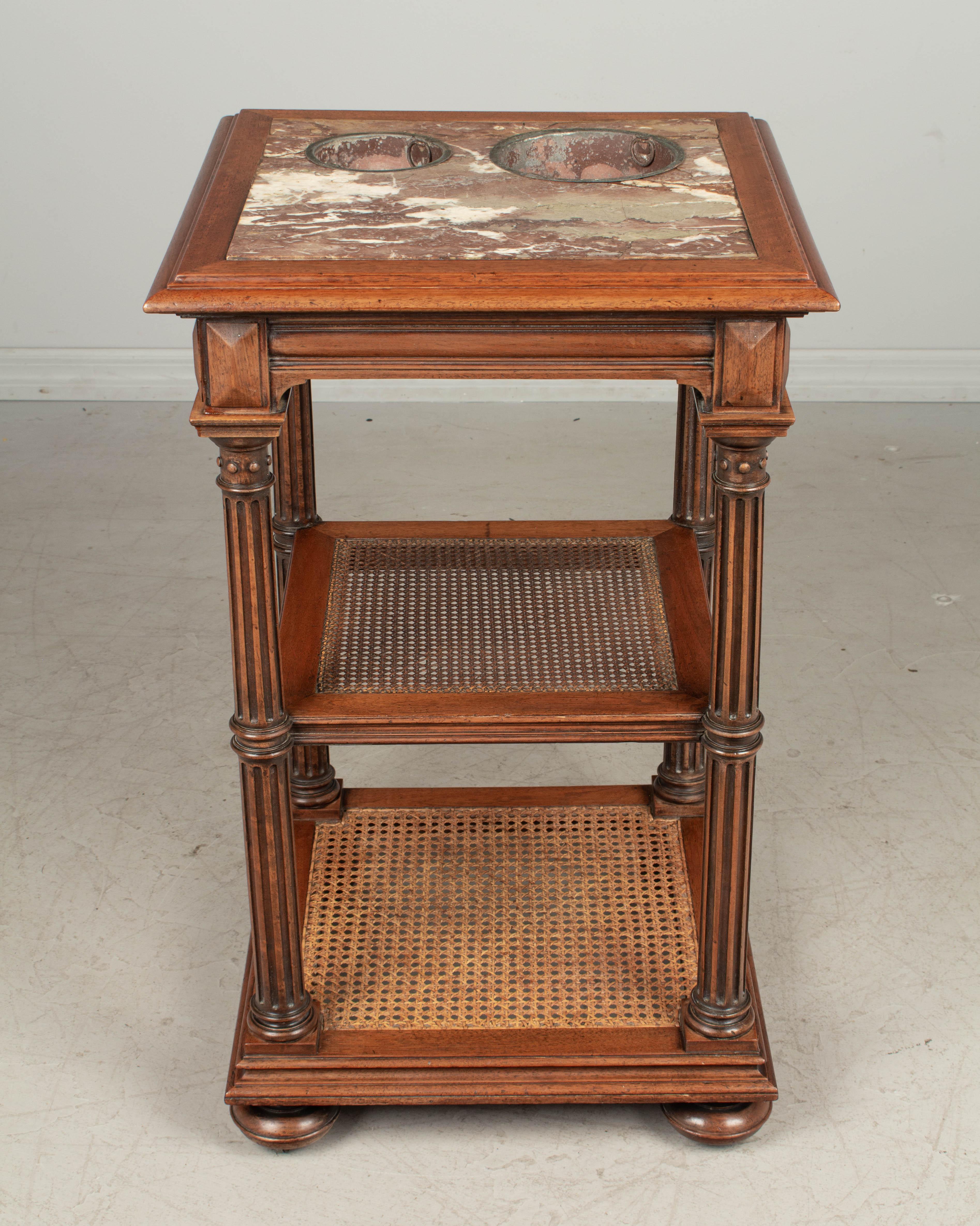 Marble 19th Century Louis Philippe Style Rafraichissoir Side Table For Sale