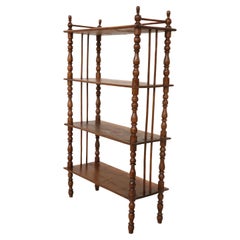 19th Century Louis Philippe Turned Chestnut Antique Étagère / Shelves