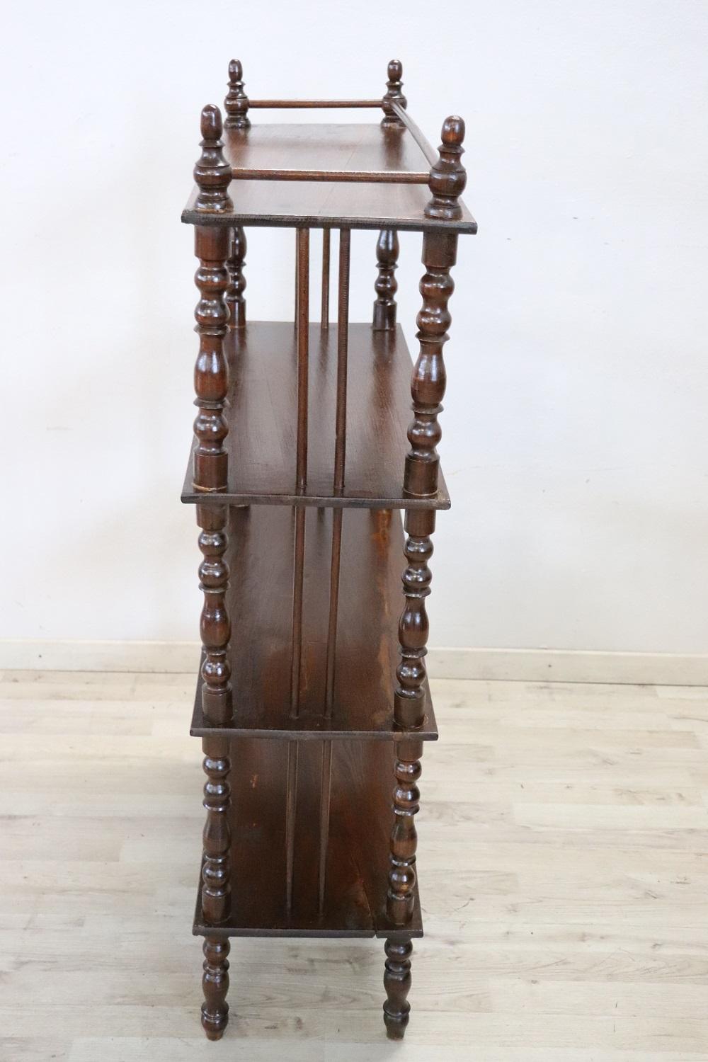 19th Century Louis Philippe Turned Oak Wood Antique Étagère / Shelves For Sale 1