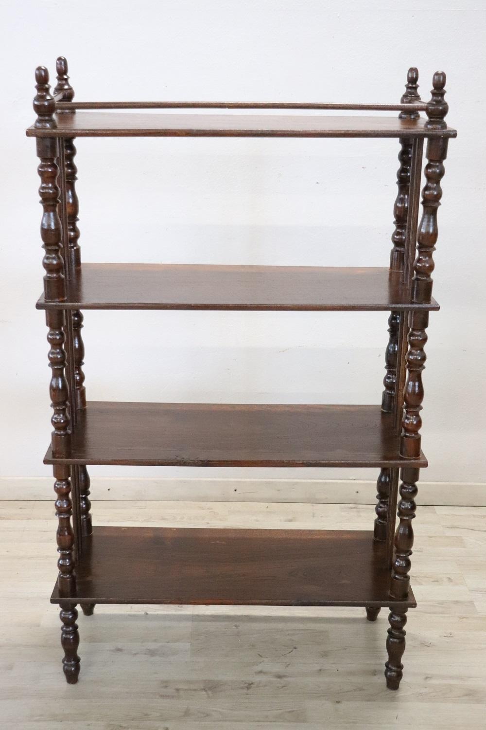19th Century Louis Philippe Turned Oak Wood Antique Étagère / Shelves For Sale 2