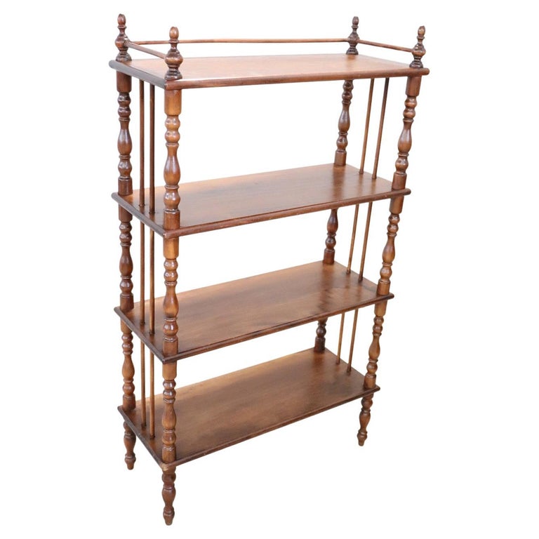 19th Century Louis Philippe Turned Poplar Wood Antique Étagère / Shelves For Sale at 1stDibs
