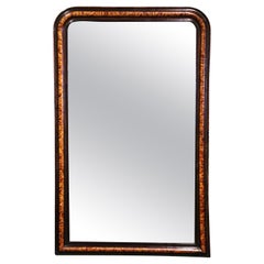 19th Century Louis Philippe Two-Tone Faux Burl Wood Wall Mirror
