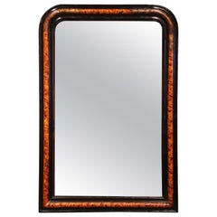 19th Century Louis Philippe Two-Tone Faux Burl Wood Wall Mirror