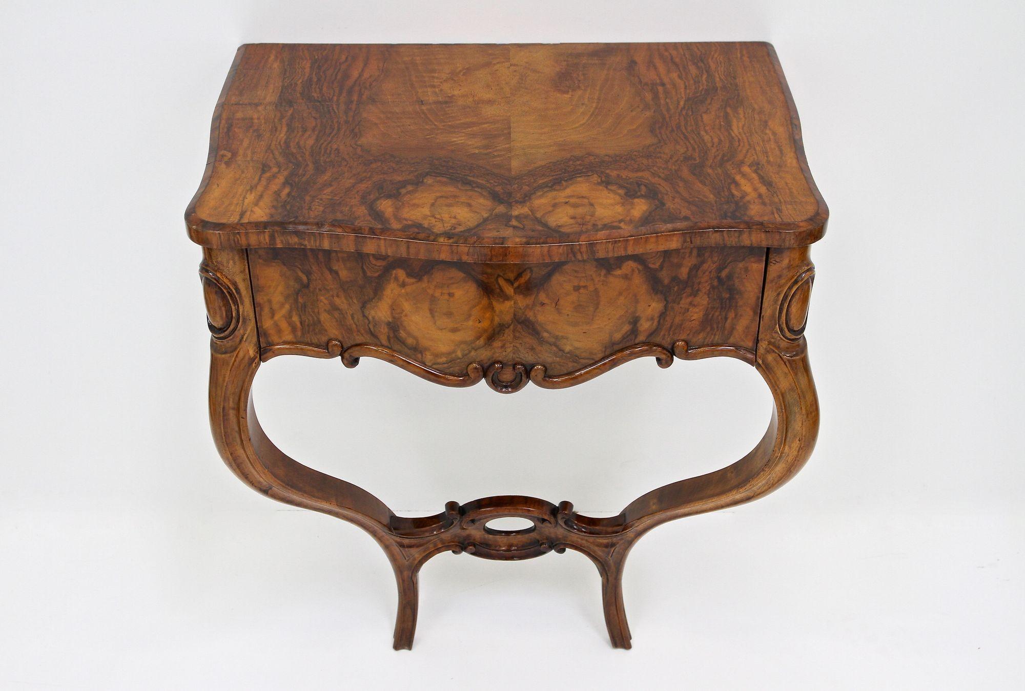 19th Century Louis Philippe Wall Console Table With Drawer, Austria ca. 1860 For Sale 4