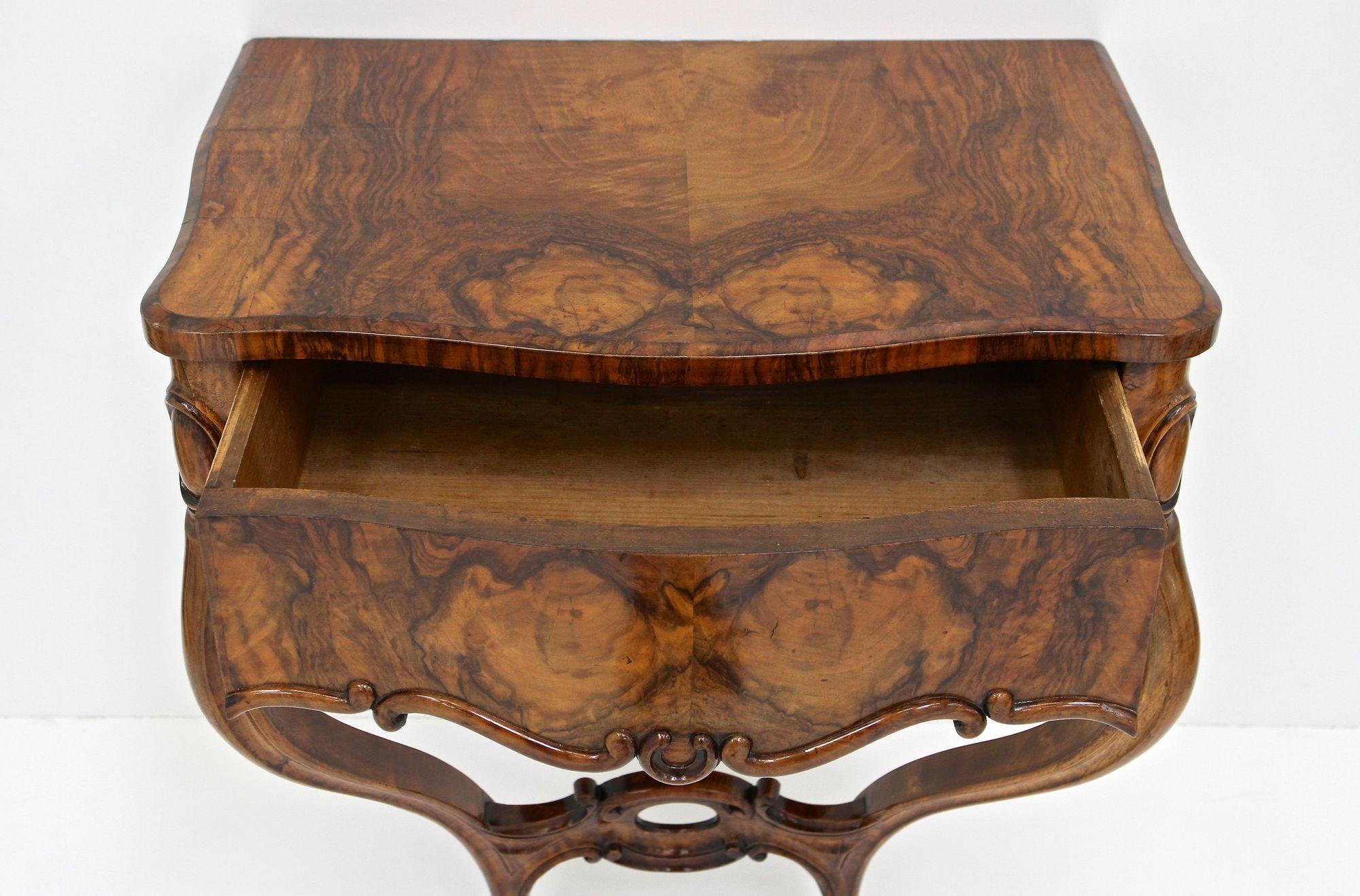 19th Century Louis Philippe Wall Console Table With Drawer, Austria ca. 1860 For Sale 6
