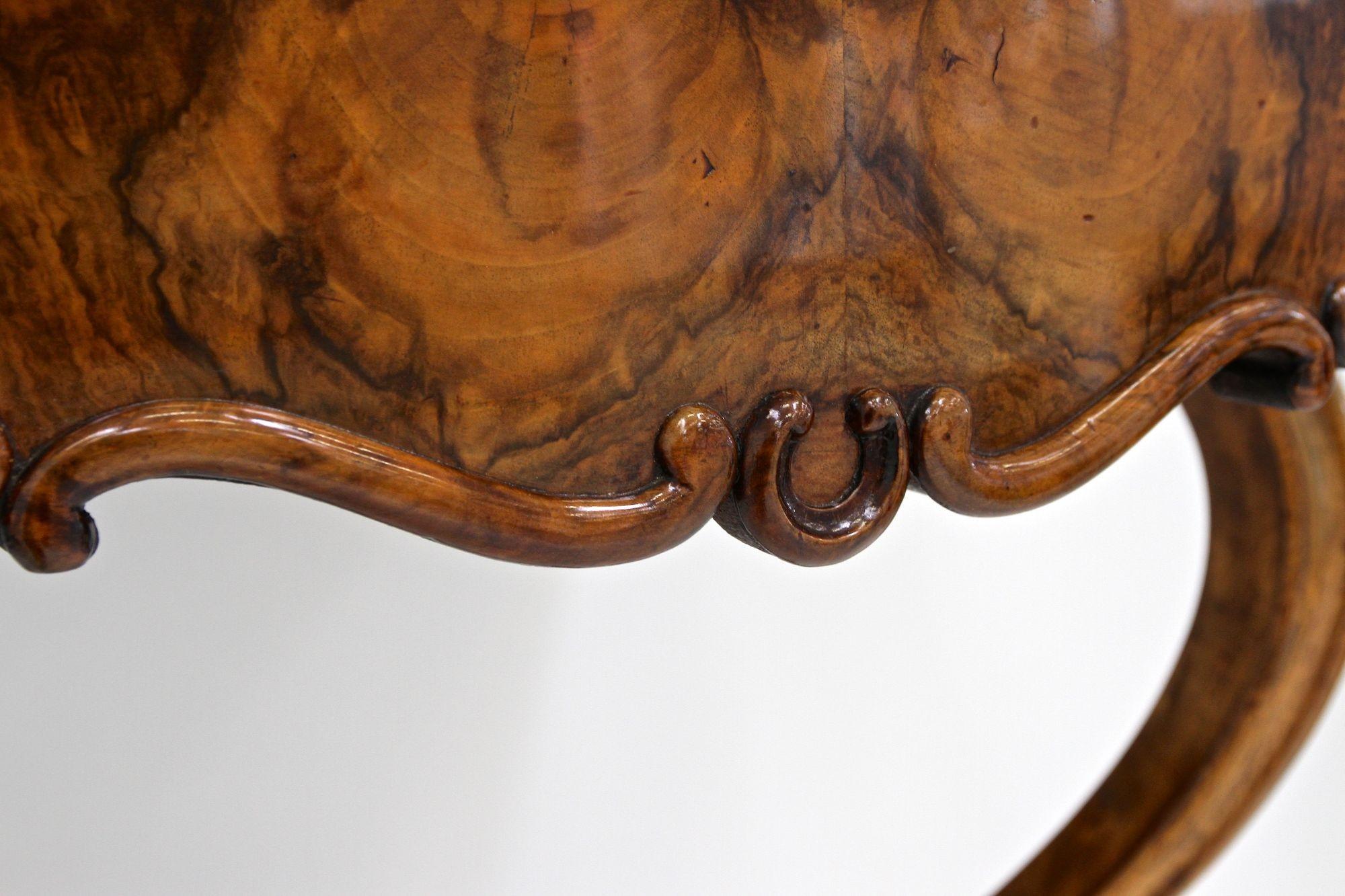 19th Century Louis Philippe Wall Console Table With Drawer, Austria ca. 1860 For Sale 8