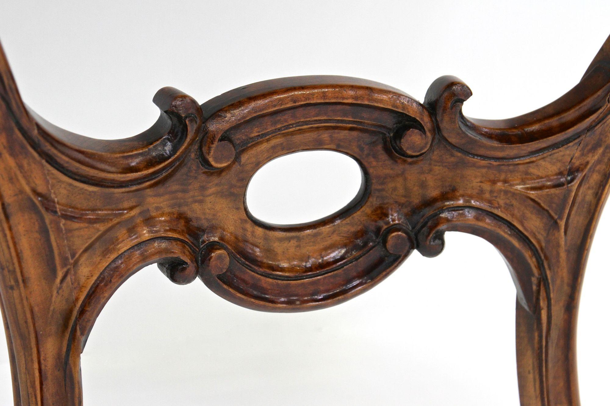 19th Century Louis Philippe Wall Console Table With Drawer, Austria ca. 1860 For Sale 9