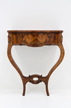 Tavolo consolle da parete Louis Philippe del XIX secolo con cassetto, Austria, 1860 ca.