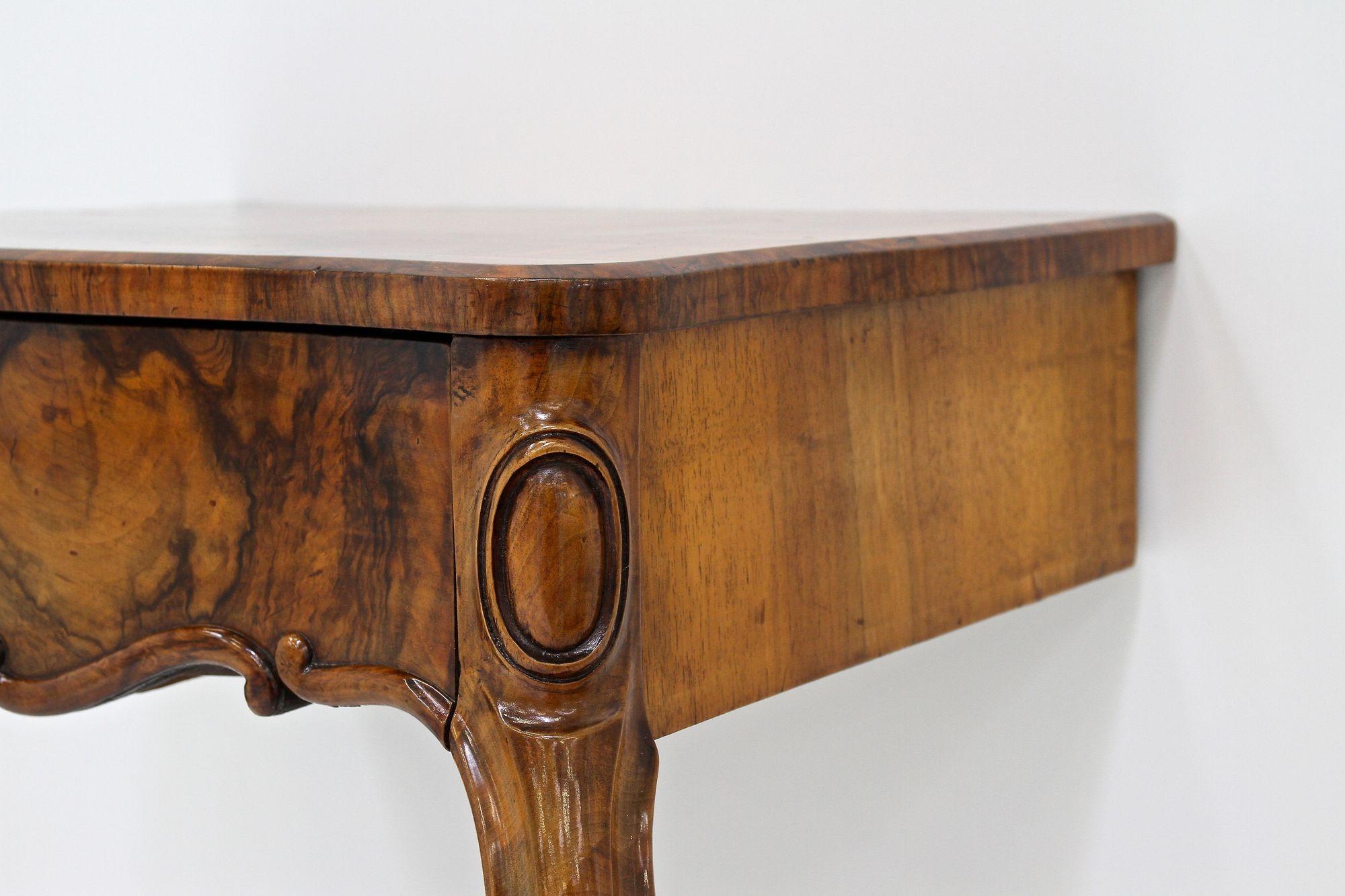 19th Century Louis Philippe Wall Console Table With Drawer, Austria ca. 1860 For Sale 2