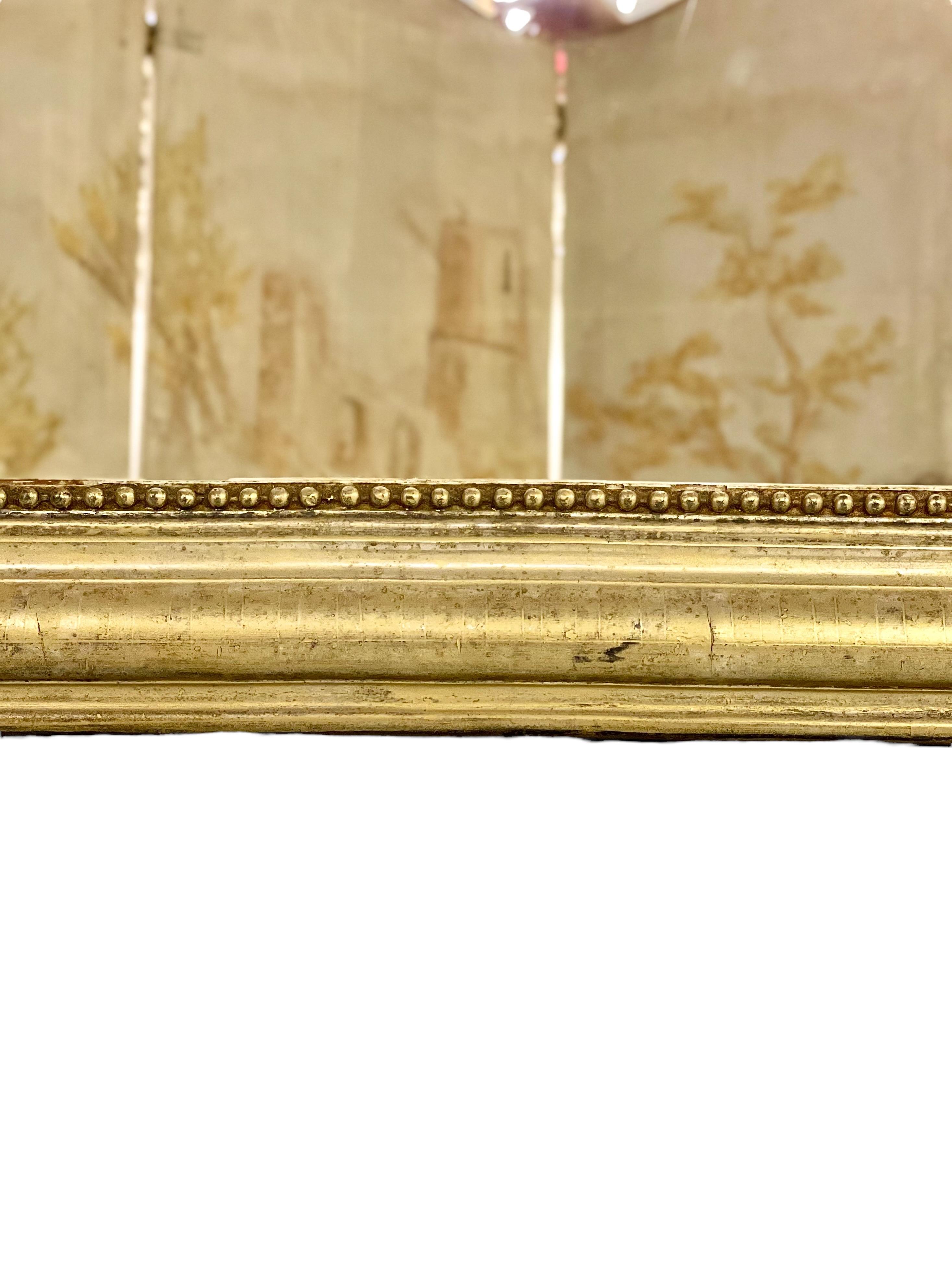 1830s Louis Philippe Wall Giltwood Mirror For Sale 1