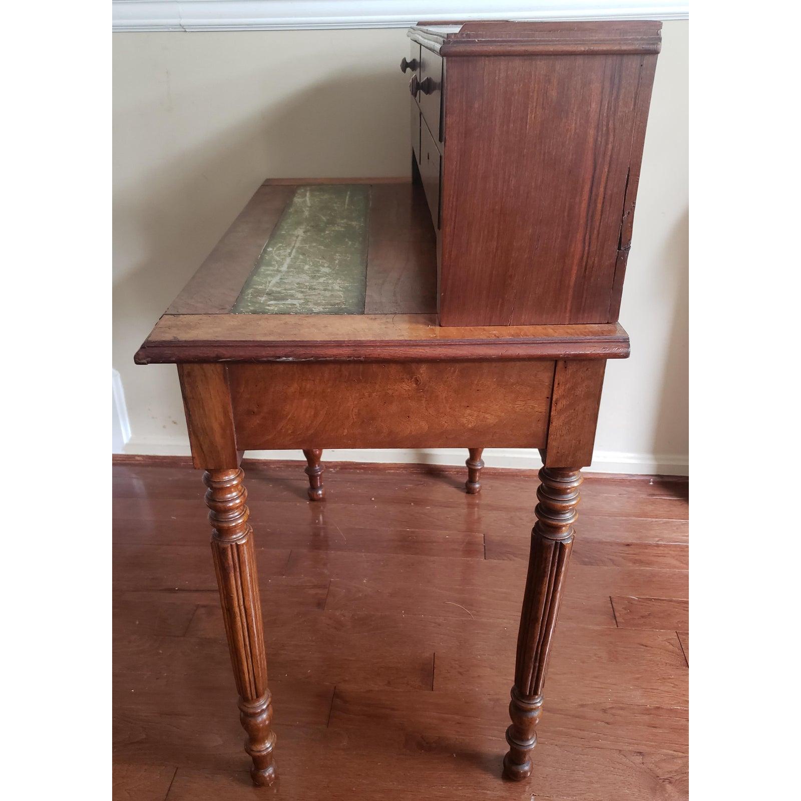 19th Century Louis Philippe Walnut Burl Writing Desk In Good Condition In Germantown, MD