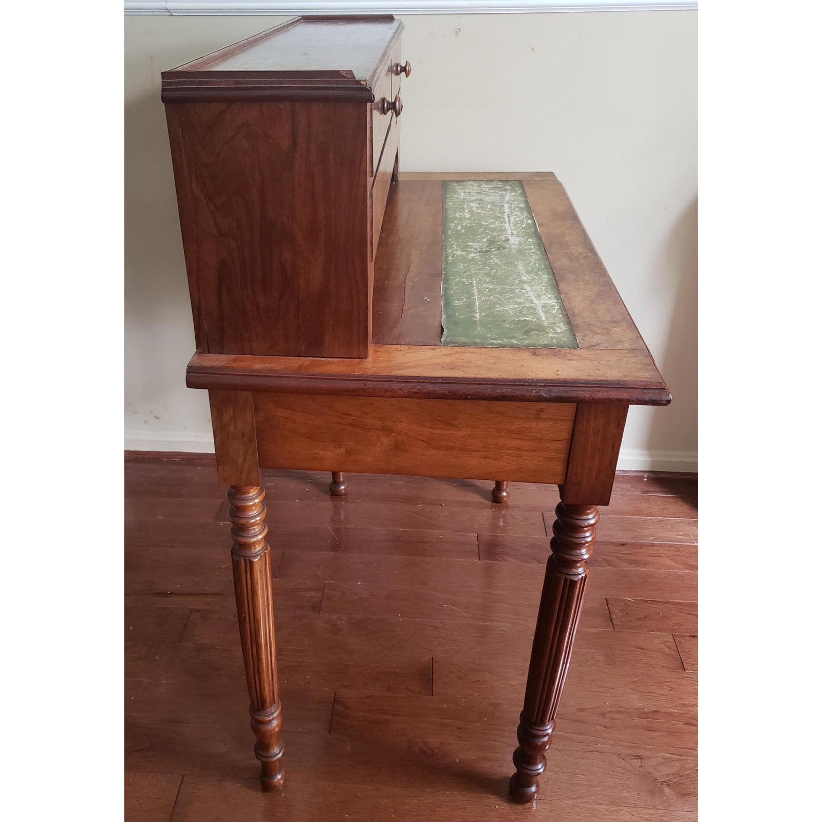 19th Century Louis Philippe Walnut Burl Writing Desk 1