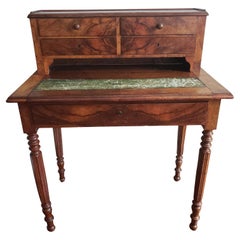 19th Century Louis Philippe Walnut Burl Writing Desk