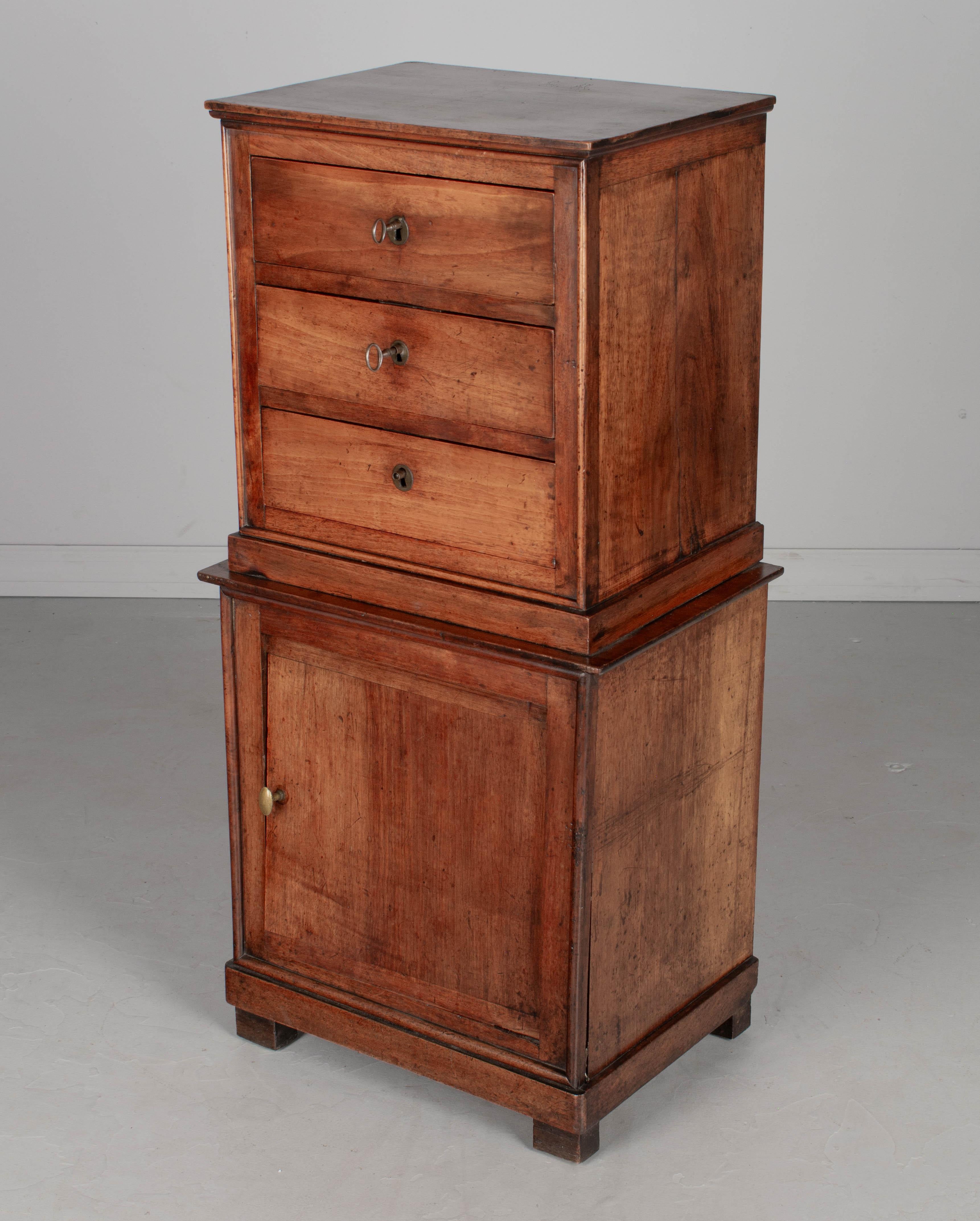 Hand-Crafted 19th Century Louis Philippe Walnut Cabinet For Sale