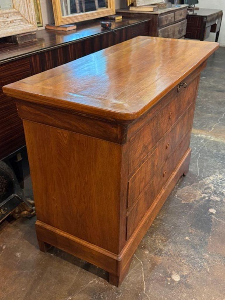 La commode Louis Philippe en noyer du XIXe siècle est un meuble ancien exquis qui respire l'élégance et la sophistication. Avec sa finition en bois poli, cette commode se démarque dans n'importe quelle pièce. Fabriquée en bois de noyer luxueux,