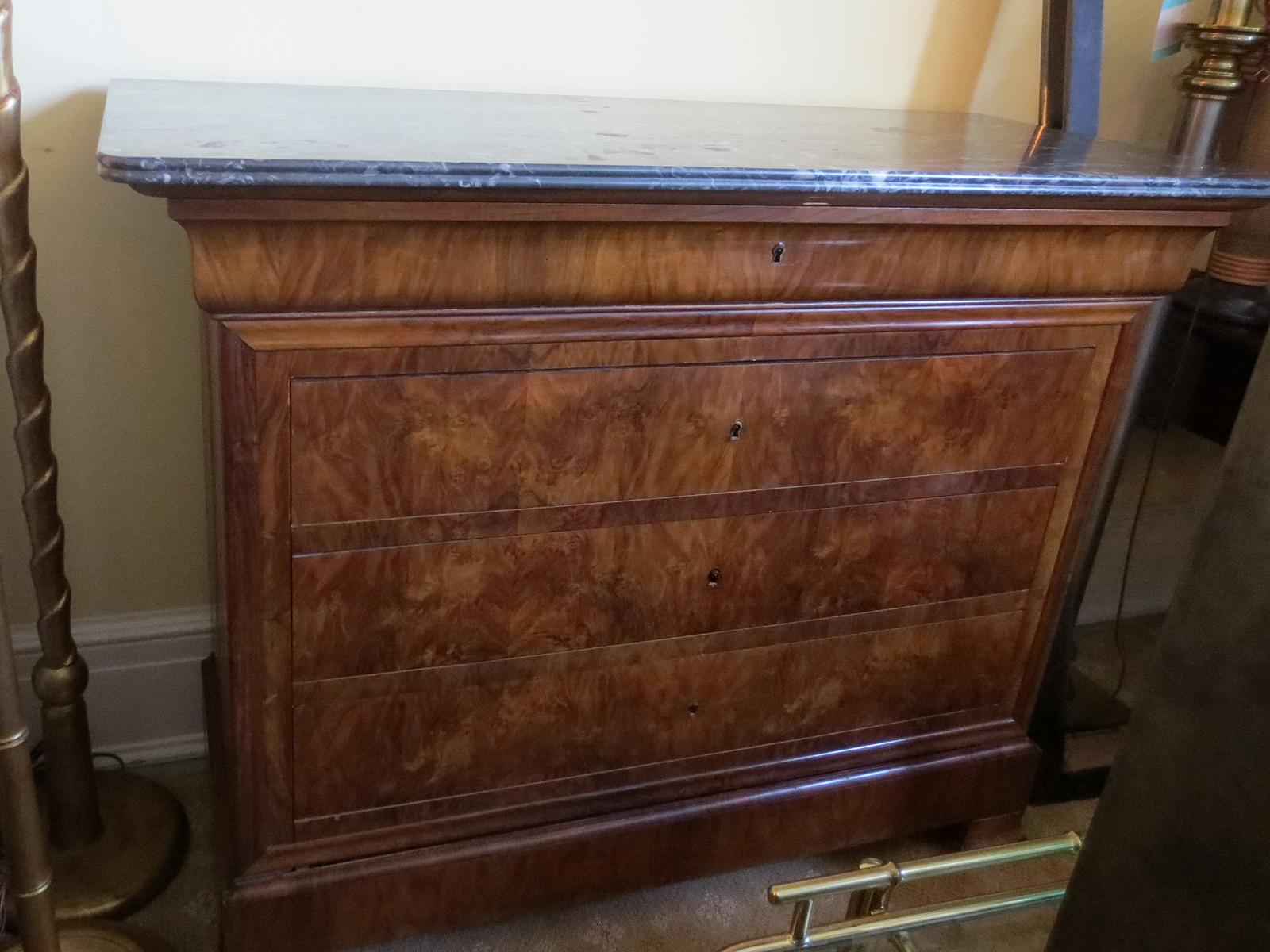 19th Century Louis Philippe Walnut Commode with Marble Top 8