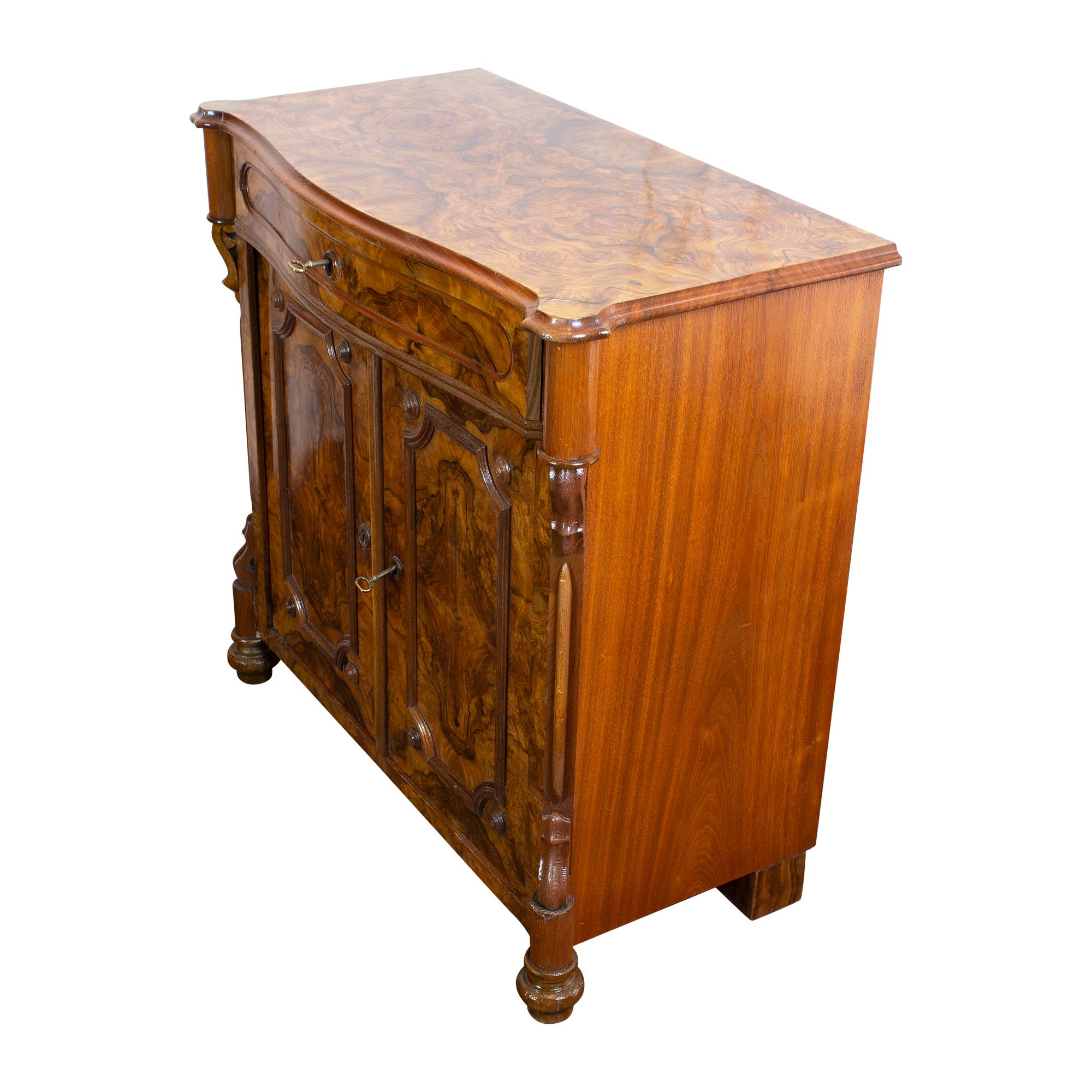 German 19th Century Louis Philippe Walnut Half Cabinet For Sale