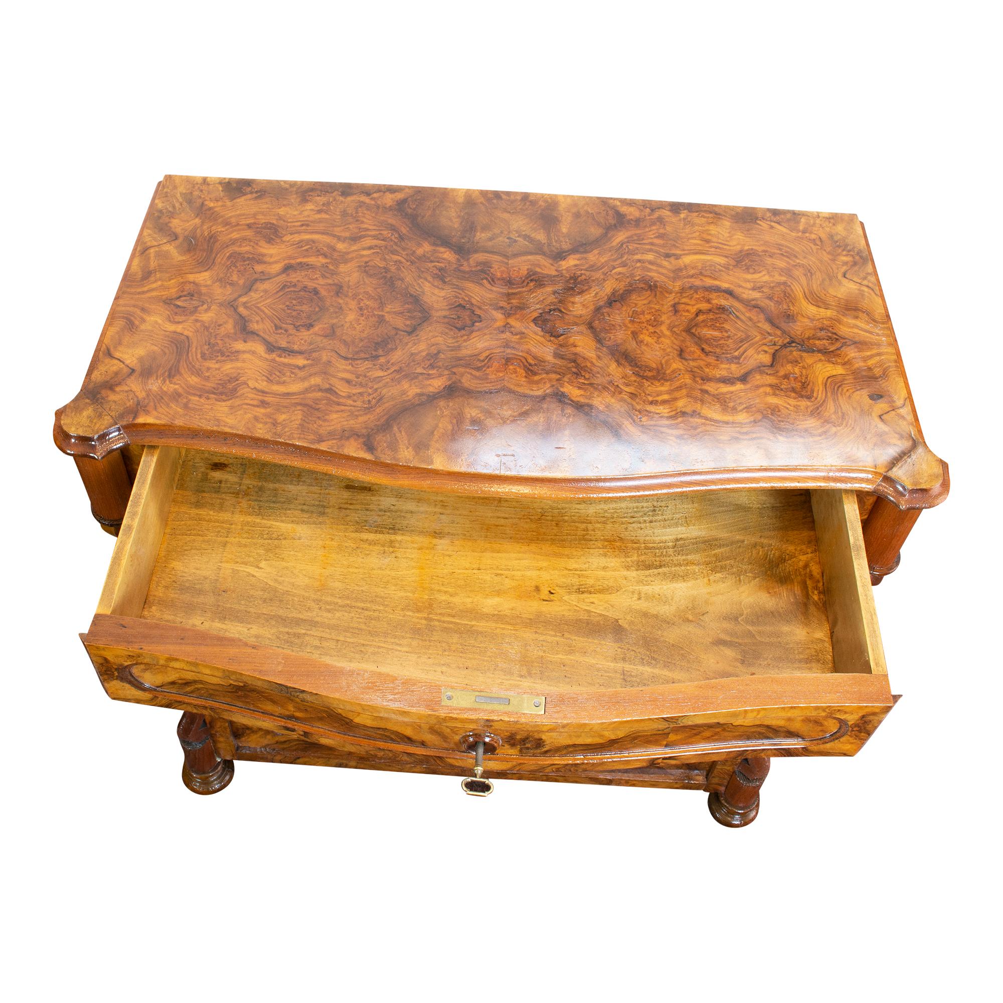 Polished 19th Century Louis Philippe Walnut Half Cabinet For Sale