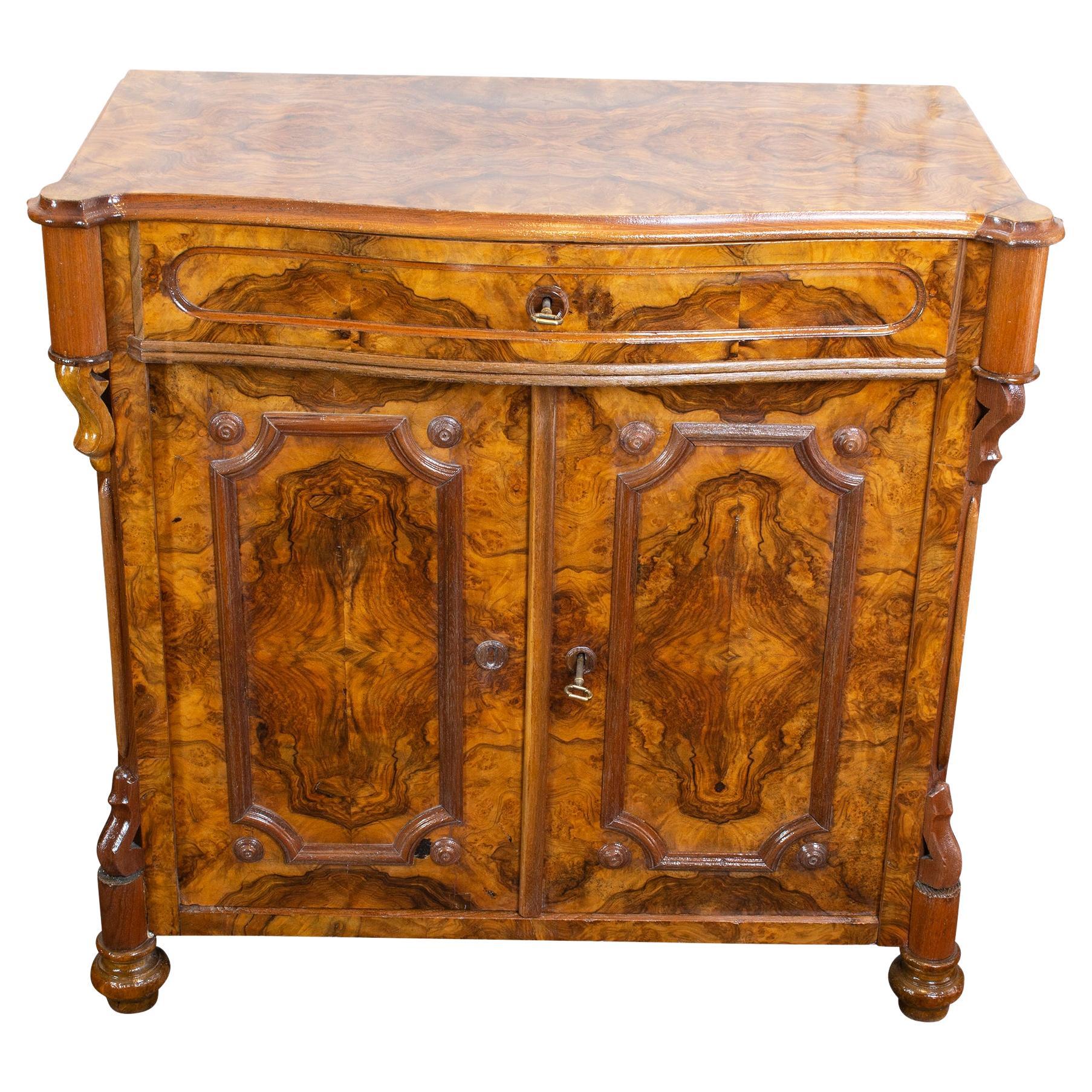 19th Century Louis Philippe Walnut Half Cabinet For Sale