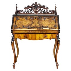 19th-Century Louis Philippe Walnut Lady's Secretary Desk