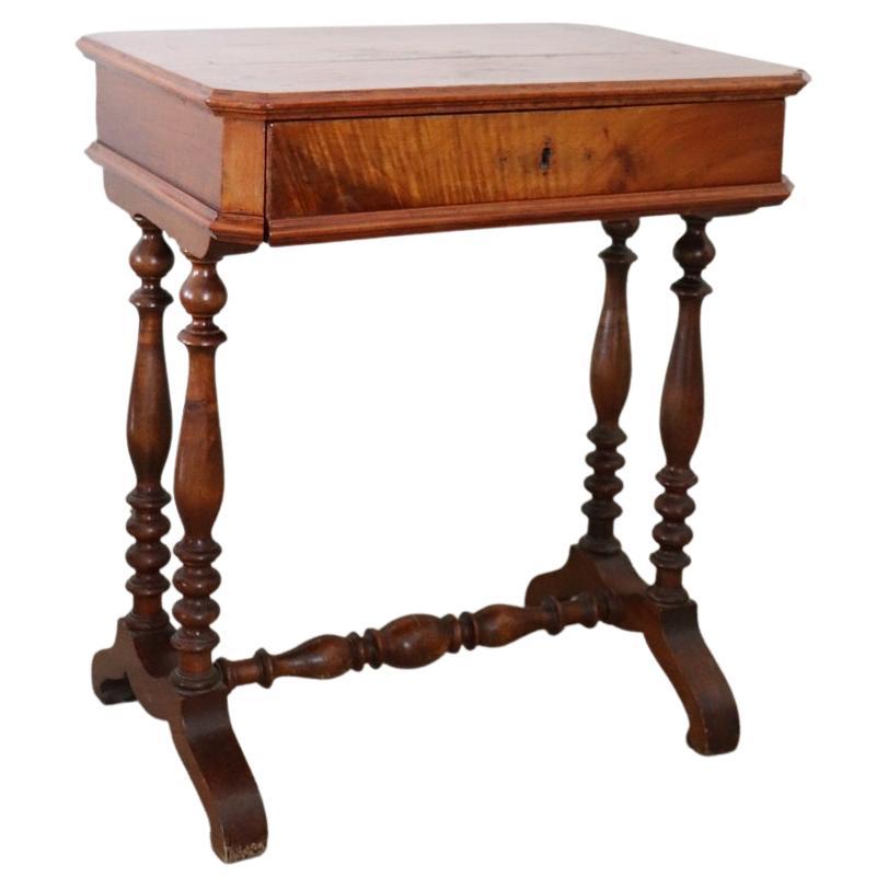 19th Century Louis Philippe Walnut Side Table For Sale