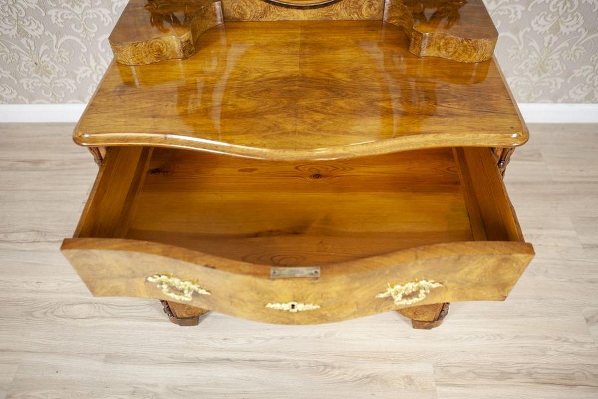 Louis Philippe Walnut Wood & Veneer Dressing Table, Late 19th Century For Sale 6