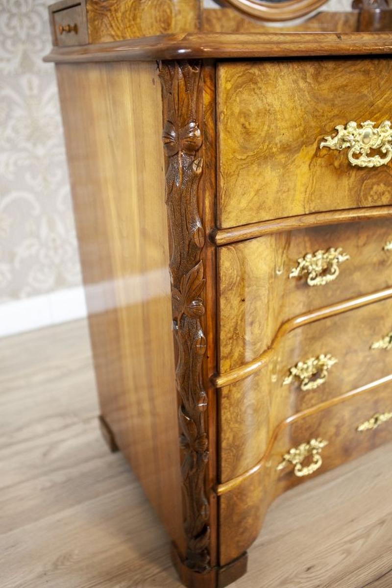 Louis Philippe Walnut Wood & Veneer Dressing Table, Late 19th Century For Sale 8