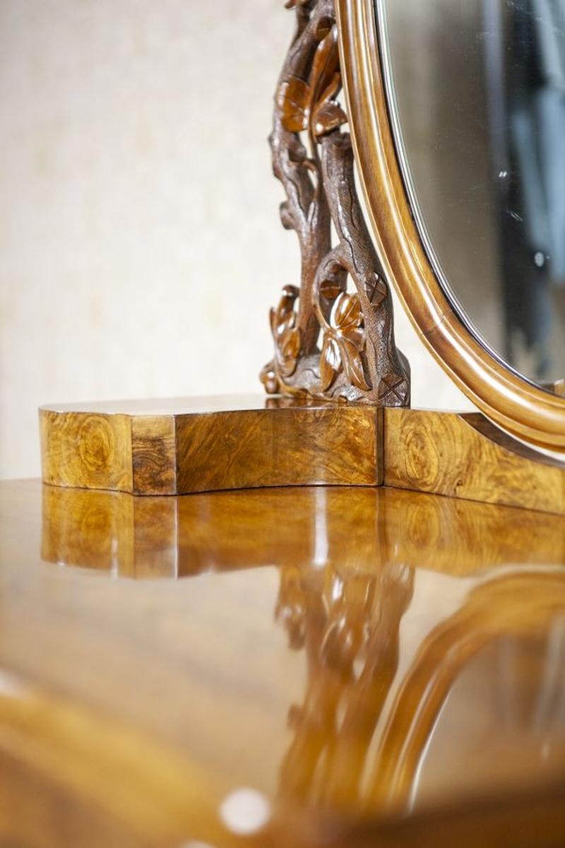 Louis Philippe Walnut Wood & Veneer Dressing Table, Late 19th Century For Sale 3