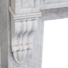 19th Century Louis Phillipe Carrara Marble Fireplace Mantel