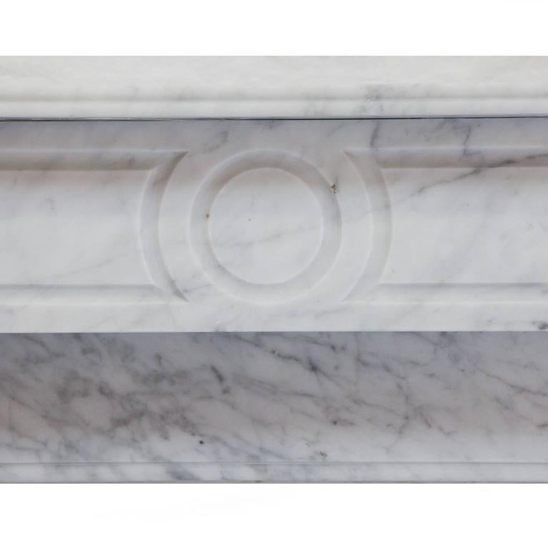 French 19th Century Louis Phillipe Carrara Marble Fireplace Mantel For Sale