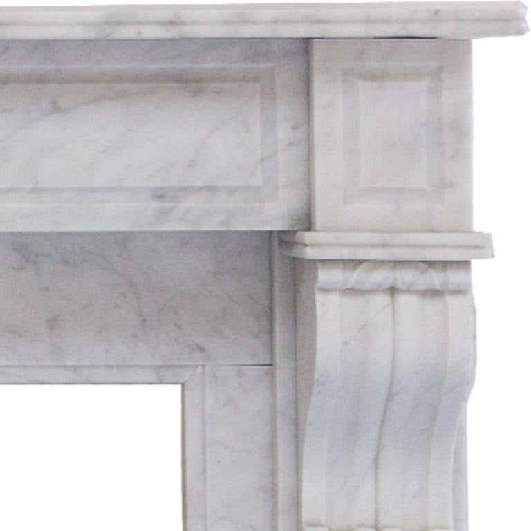 French 19th Century Louis Phillipe Carrara Marble Fireplace Mantel For Sale