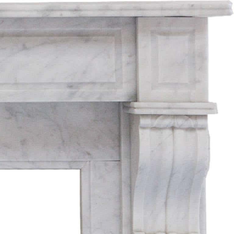 Repisa de chimenea de mármol de Carrara Louis Phillipe del siglo XIX Francés en venta