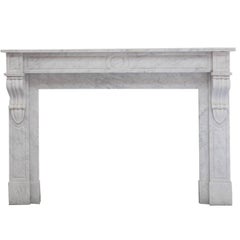 19th Century Louis Phillipe Carrara Marble Fireplace Mantel