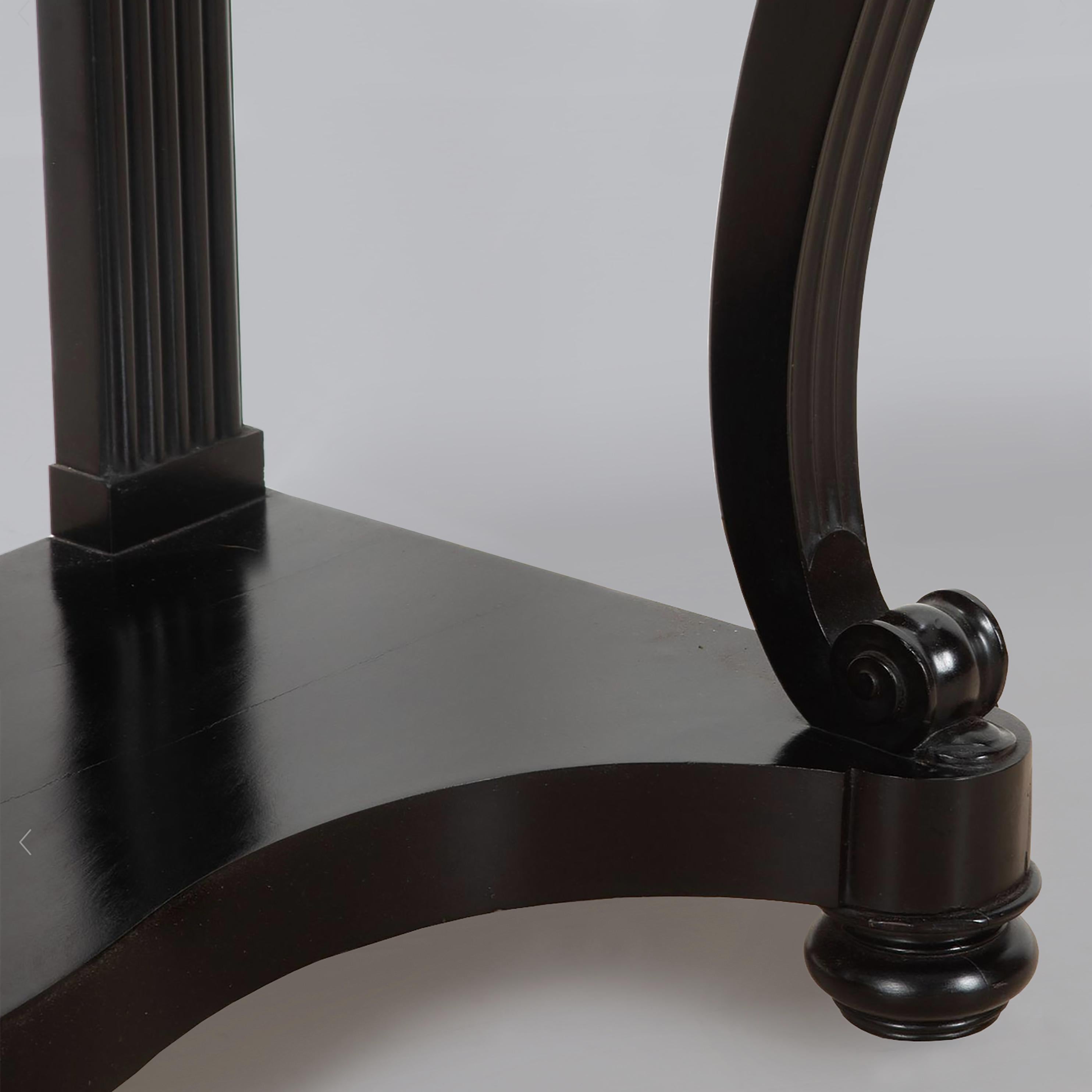 19th Century Louis Phillipe Ebonised Console Table with Marble Top For Sale 2