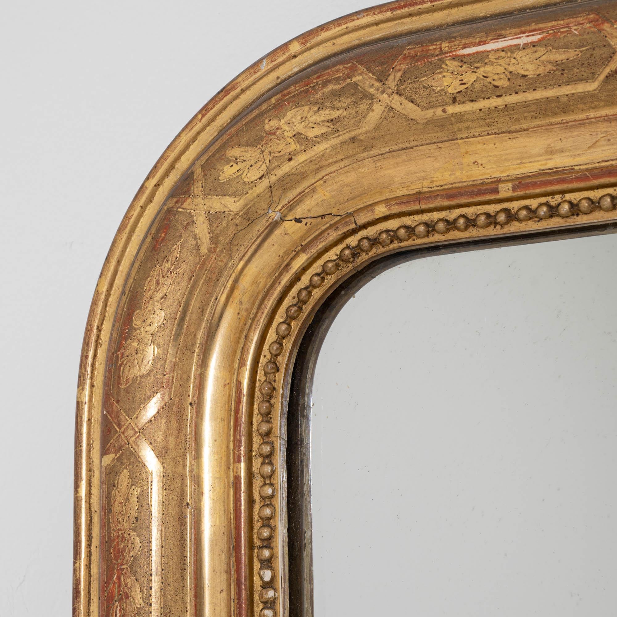 19th Century Louis Phillipe French Giltwood Mirror 6