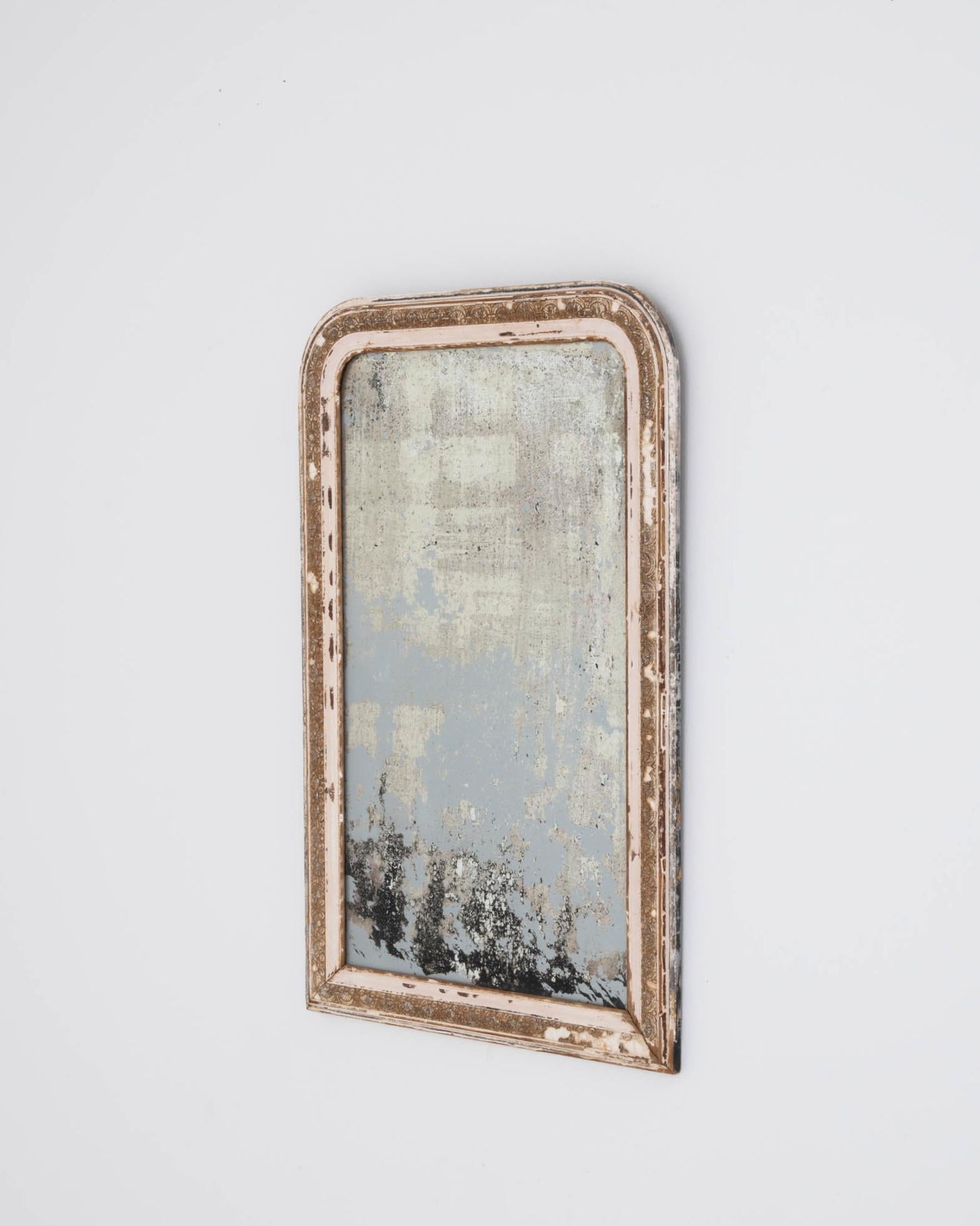 19th Century Louis Phillipe French Patinated Mirror In Good Condition In High Point, NC