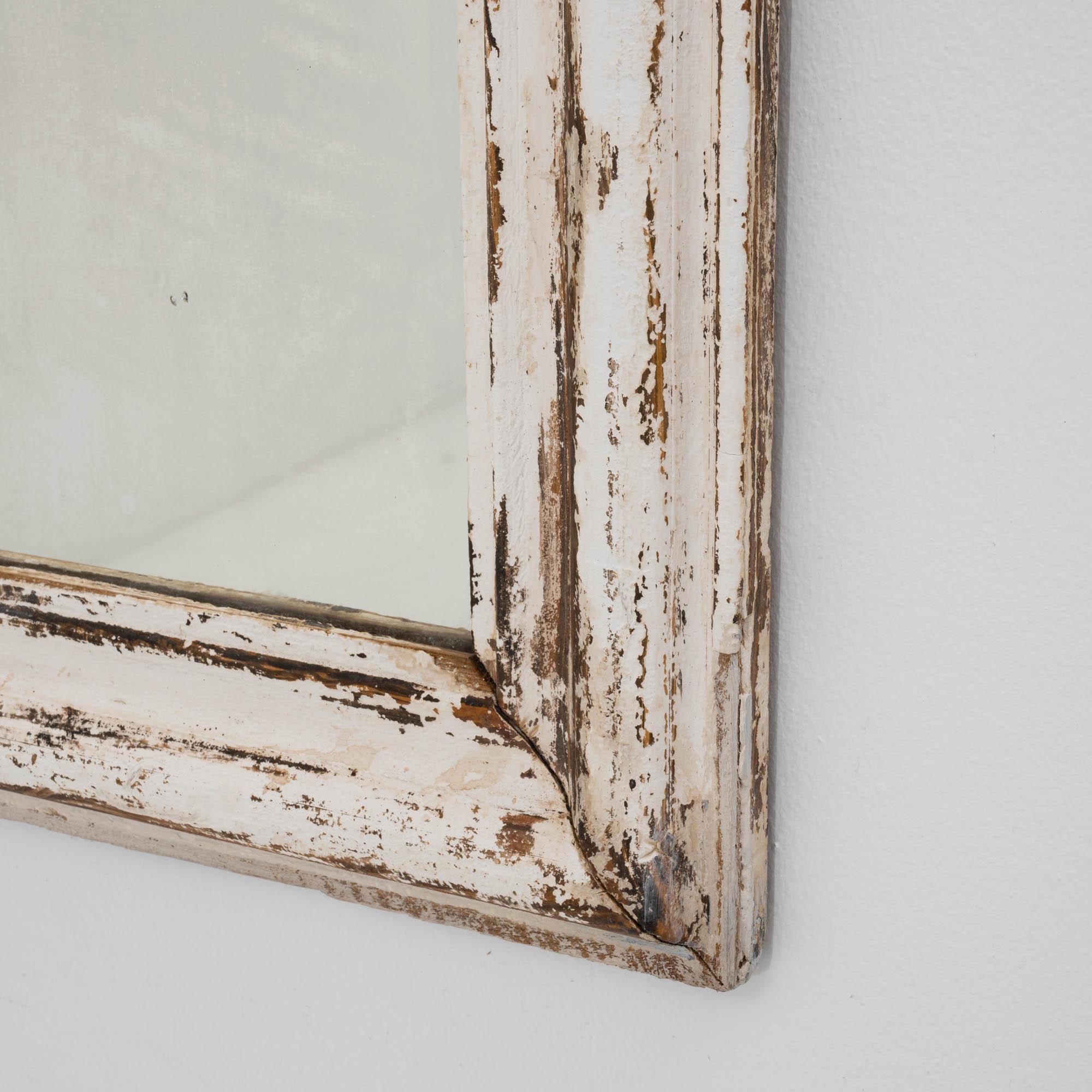 Miroir blanc patiné Louis Phillipe français du 19ème siècle 3